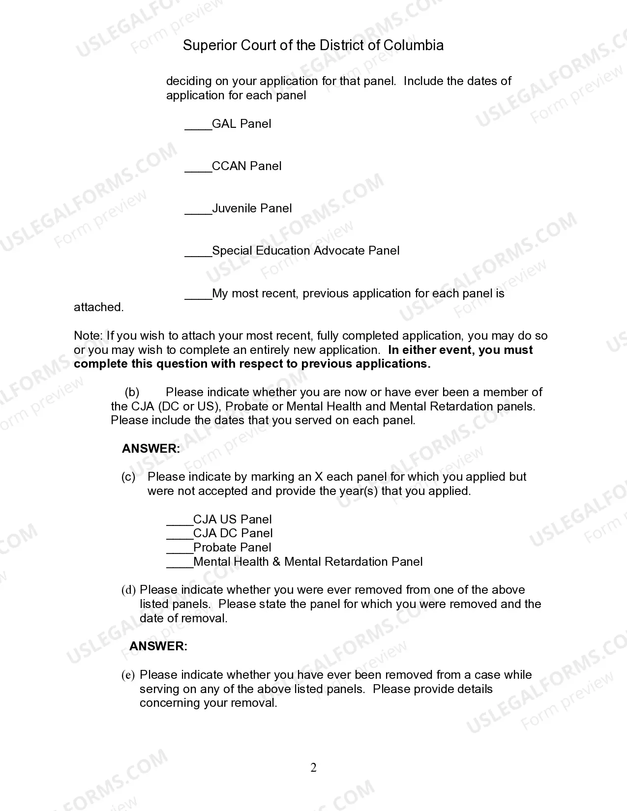 Preview Family Court Panel Application