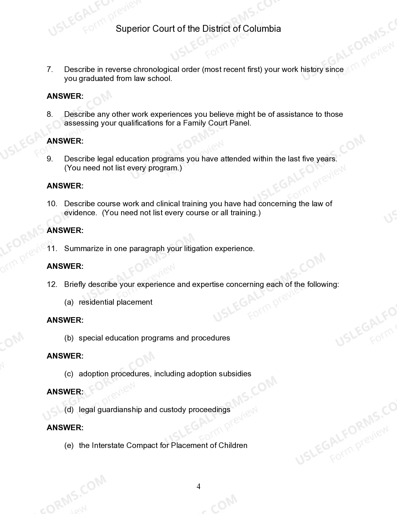 Preview Family Court Panel Application