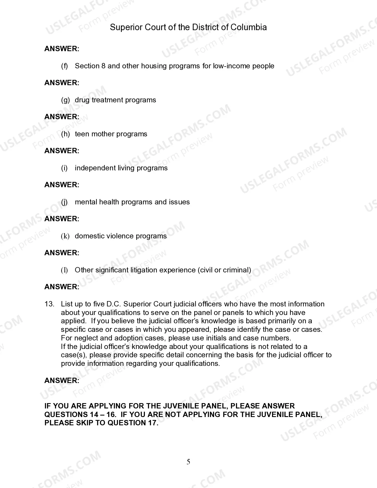Preview Family Court Panel Application