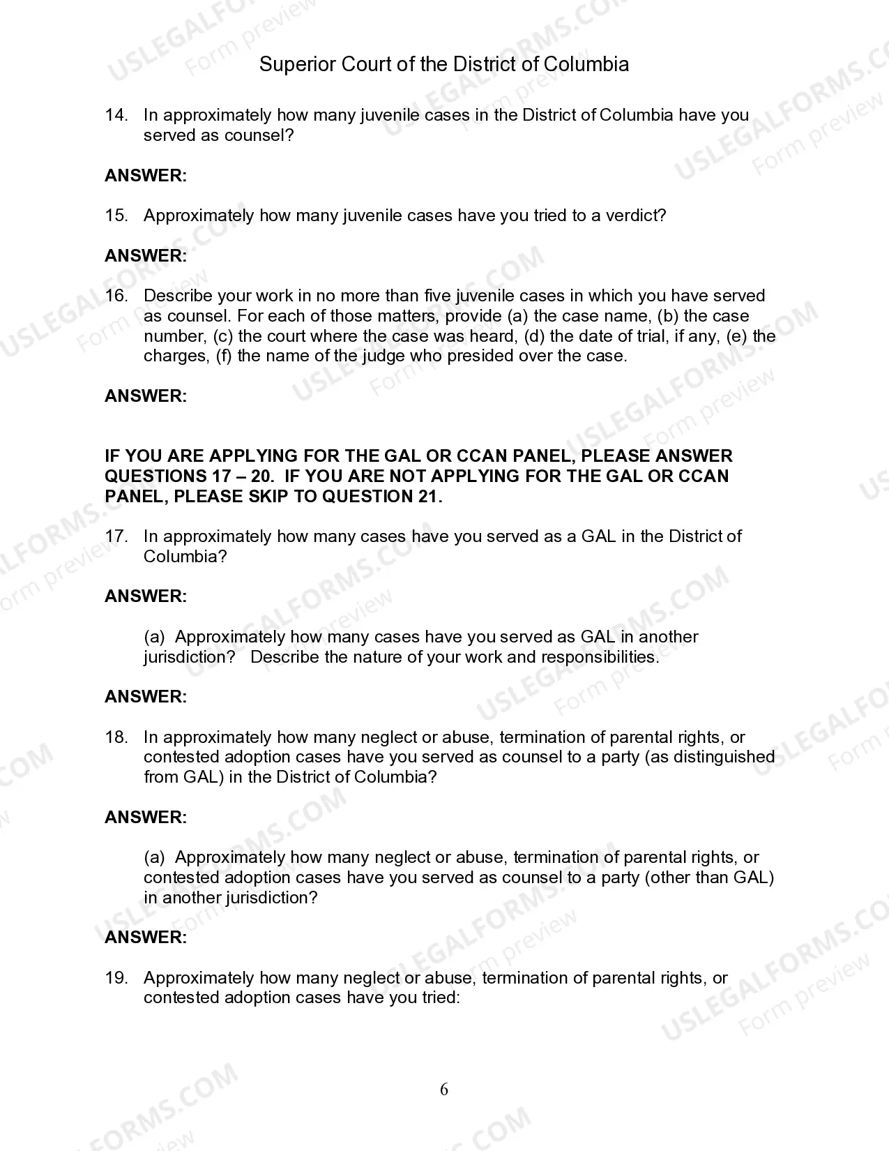 Preview Family Court Panel Application