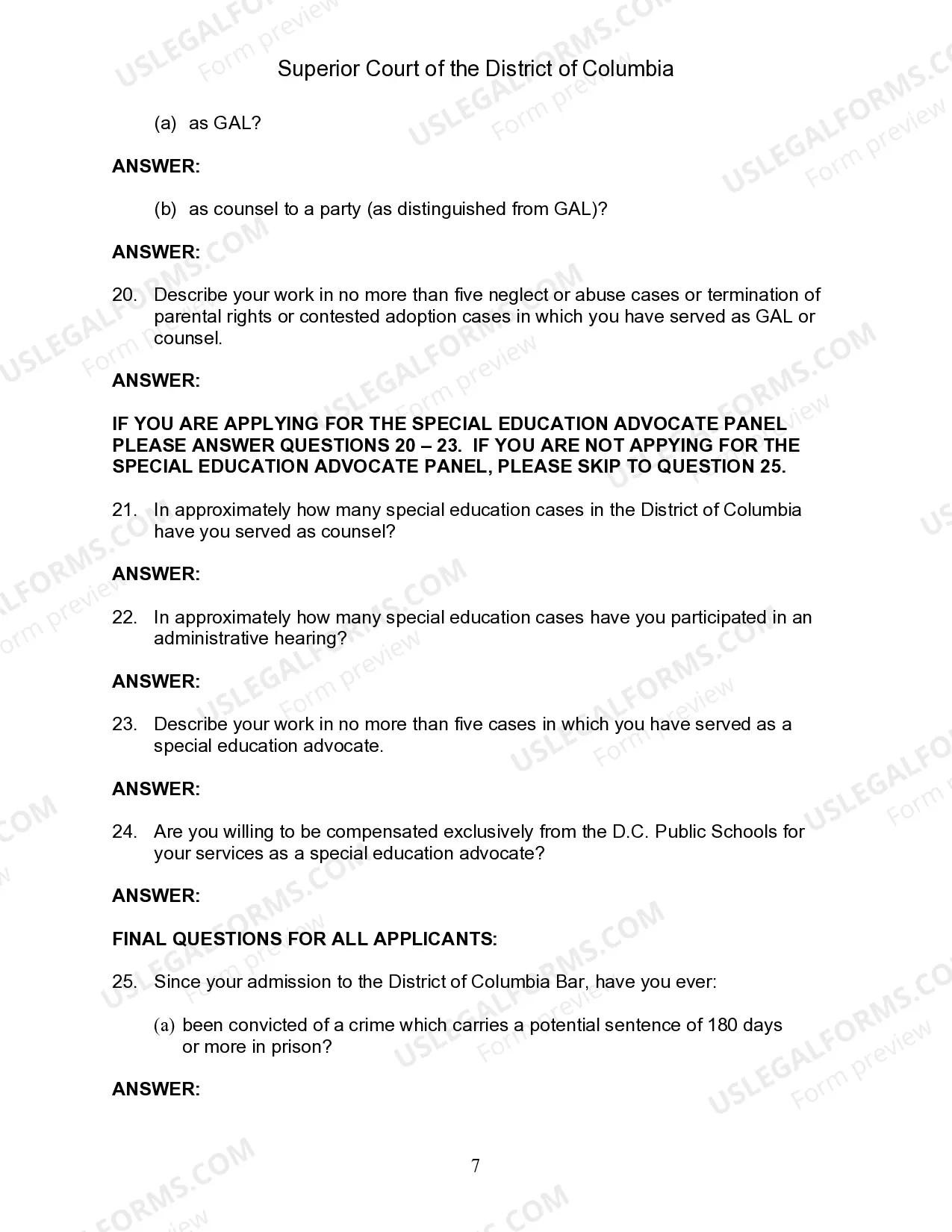 Preview Family Court Panel Application