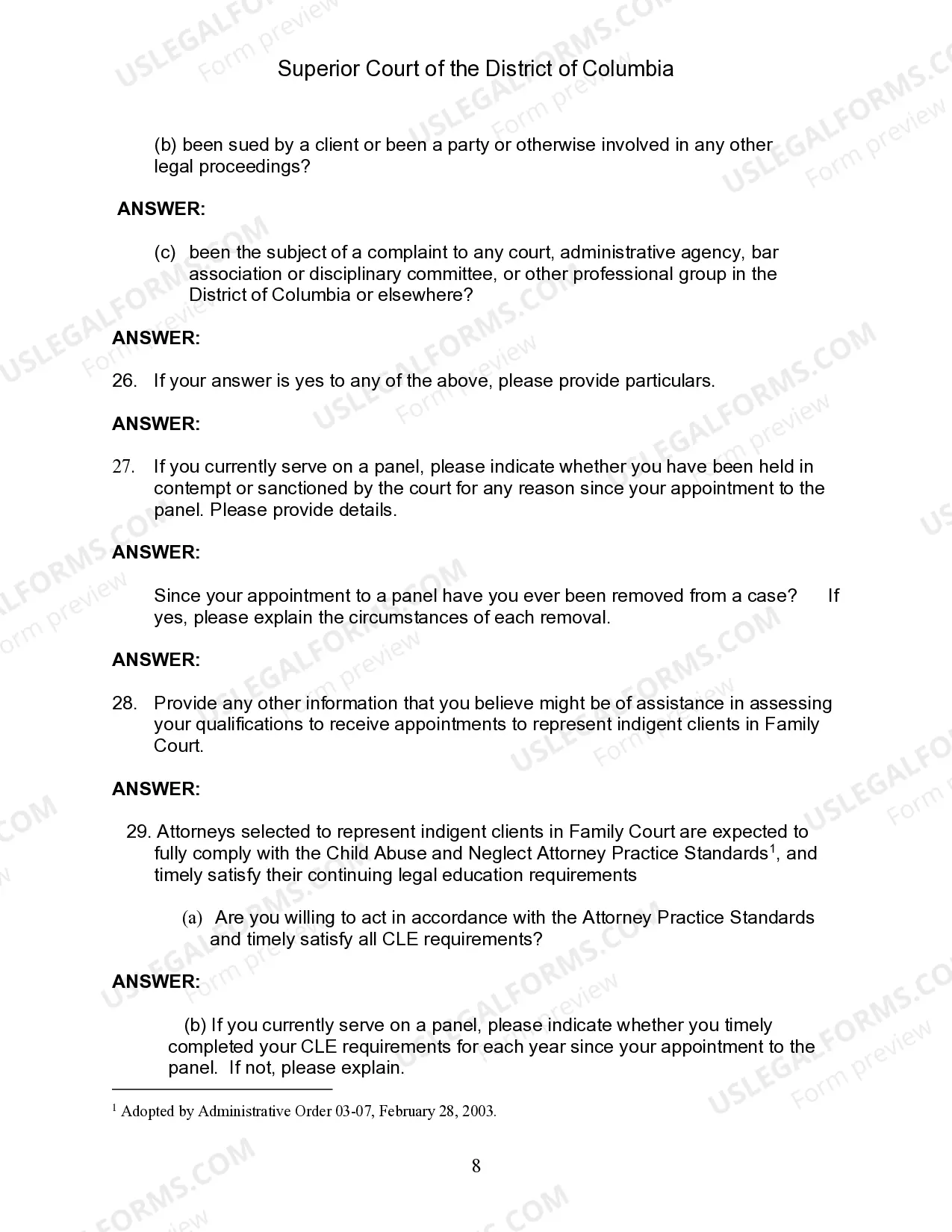 Preview Family Court Panel Application