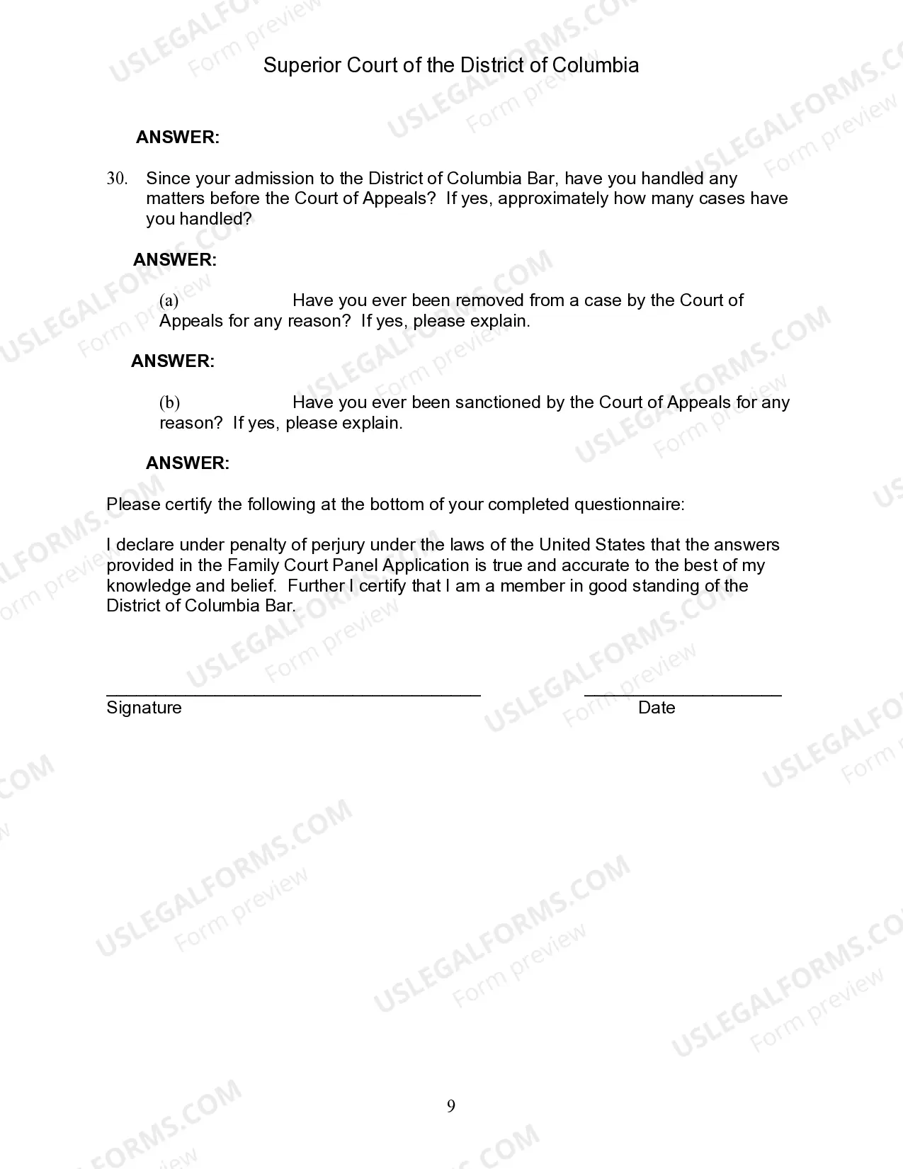 Preview Family Court Panel Application