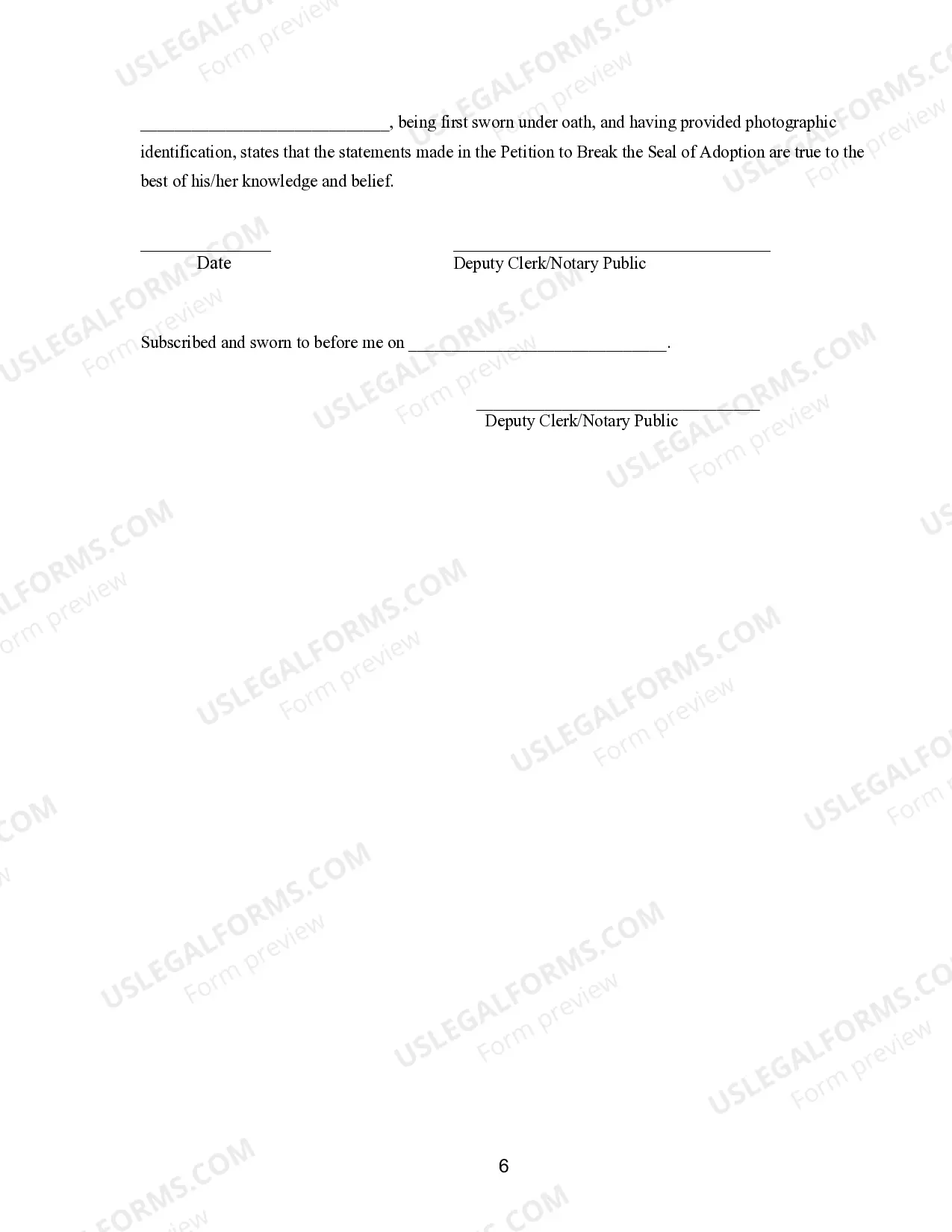 Preview Petition to Break Seal of Adoption