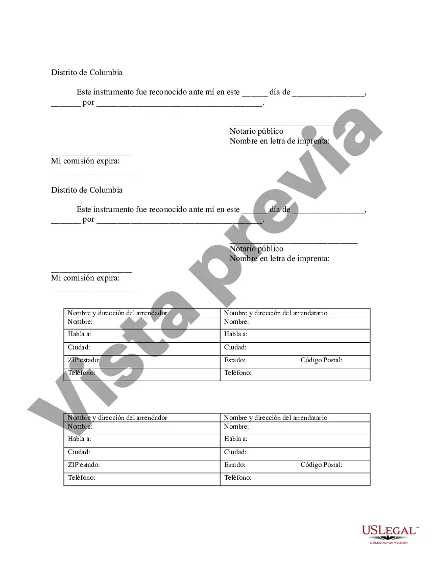 Preview Aviso de Arrendamiento para Grabación