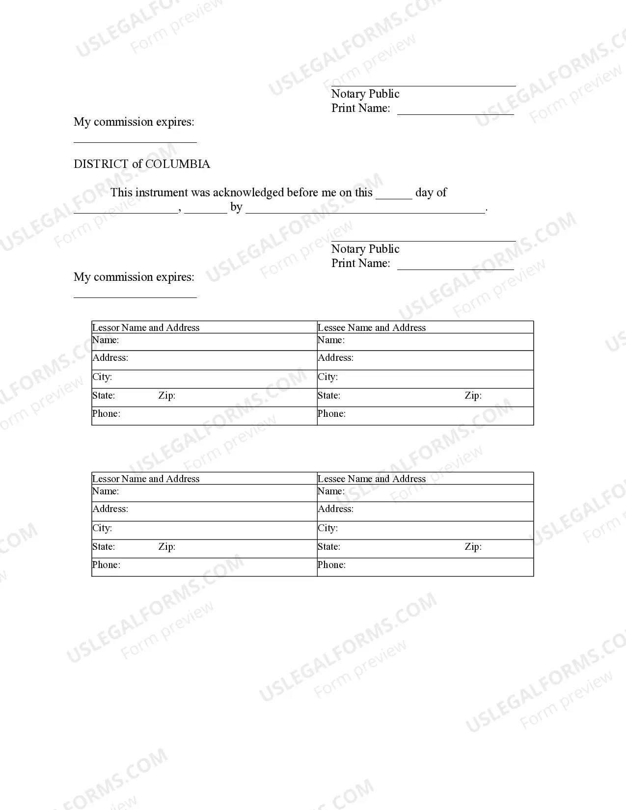 Preview Notice of Lease for Recording