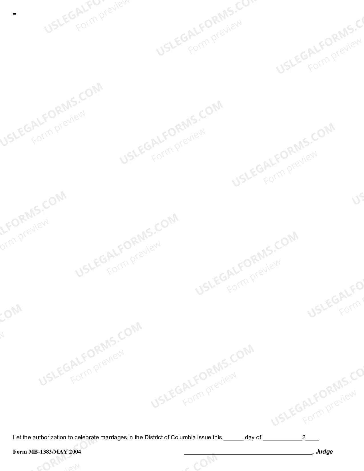Preview Application for Authorization to Celebrate Marriages in the District of Columbia