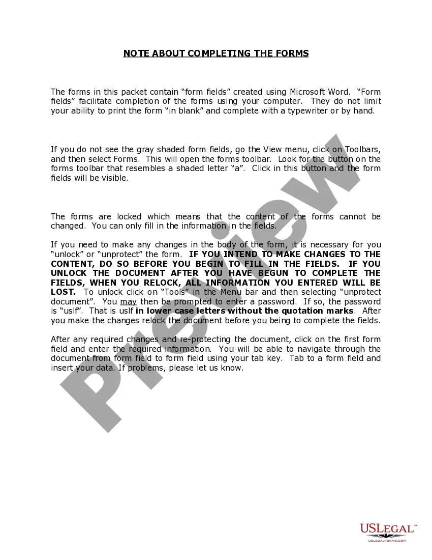 Preview District of Columbia Name Change Instructions and Forms Package for an Adult