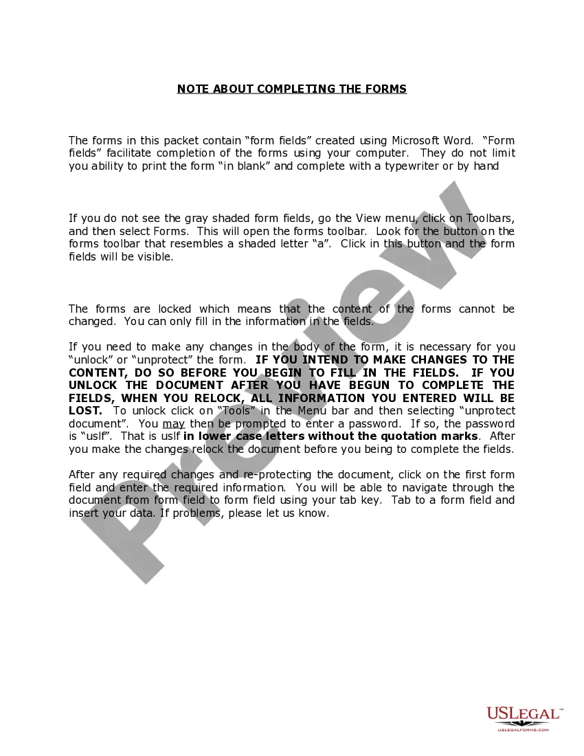 Preview District of Columbia Name Change Instructions and Forms Package for Minor