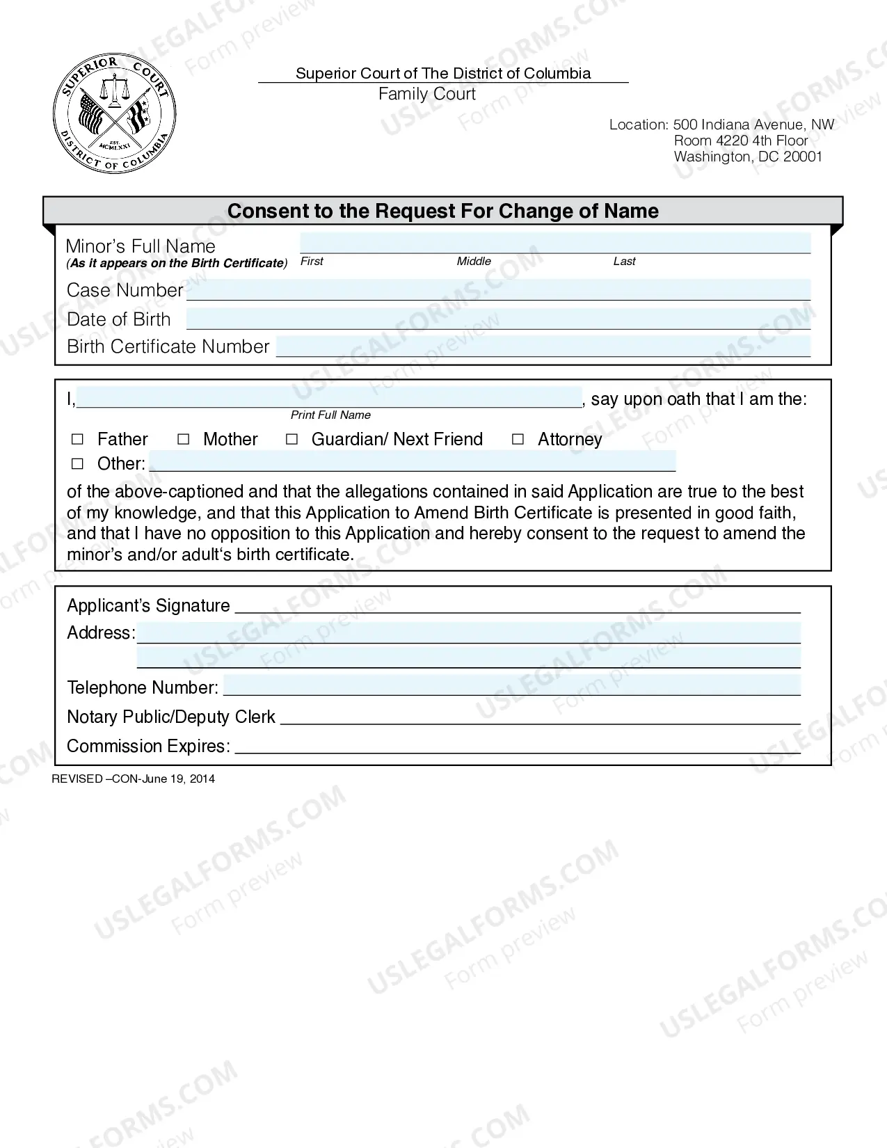 Preview Order and Notice of Final Hearing for Application for Change of Name of an Adult