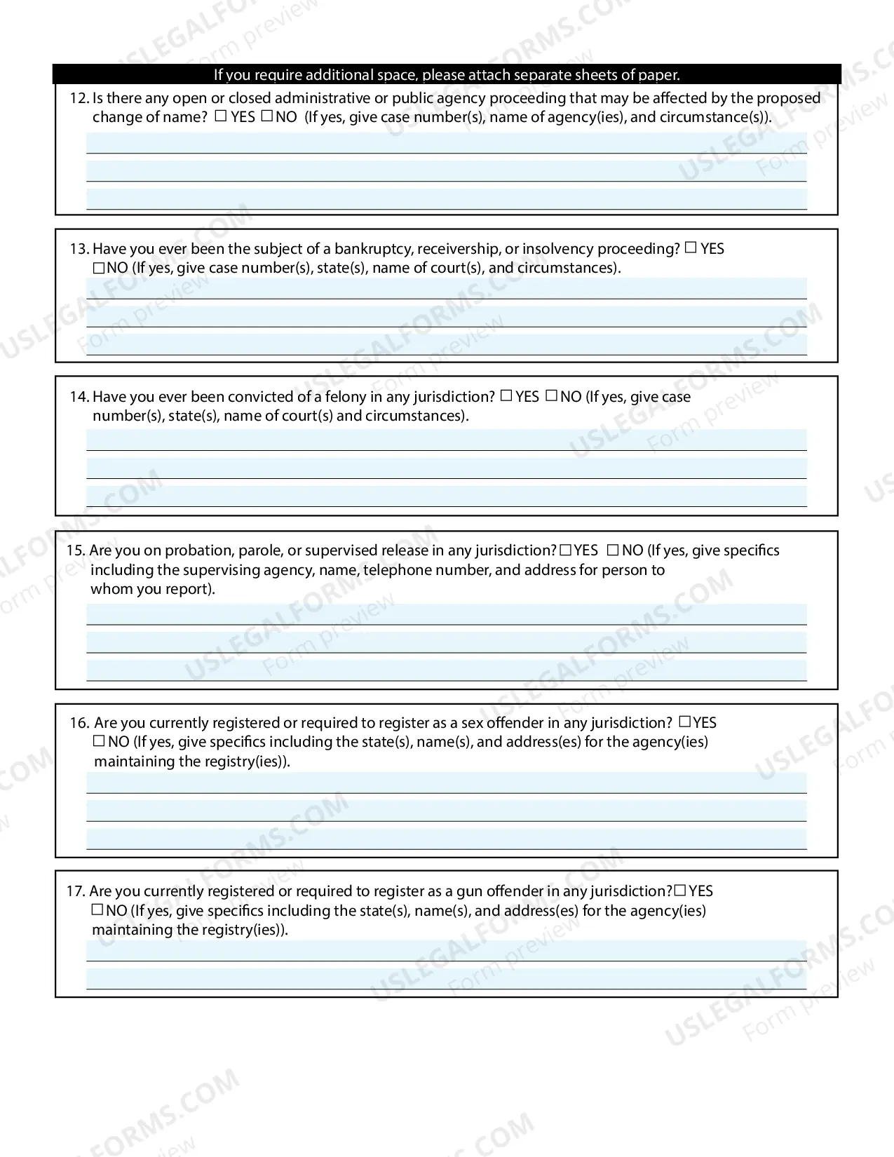 Preview Instructions and Forms for Changing the Name of an Adult