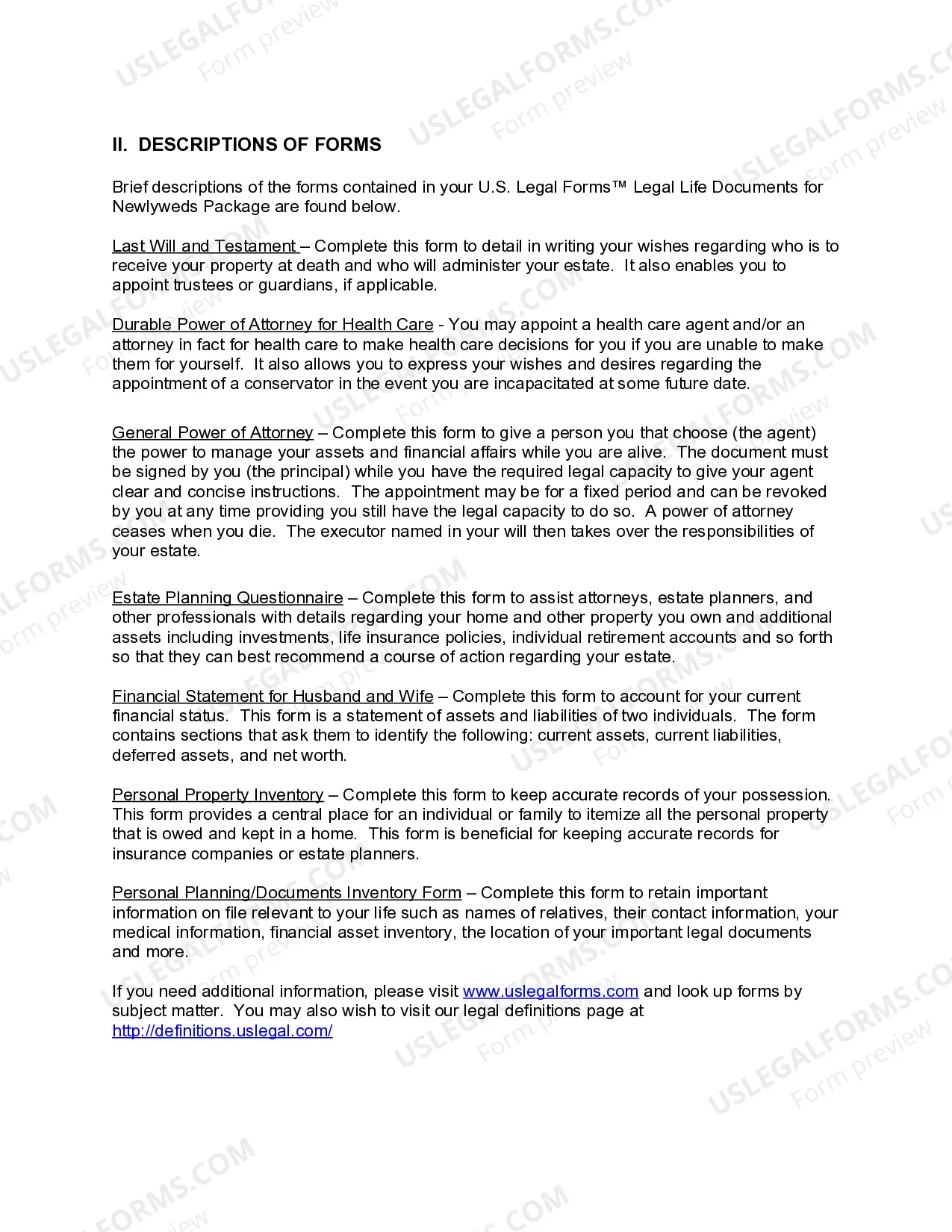 Preview District of Columbia Essential Legal Documents for Newlyweds