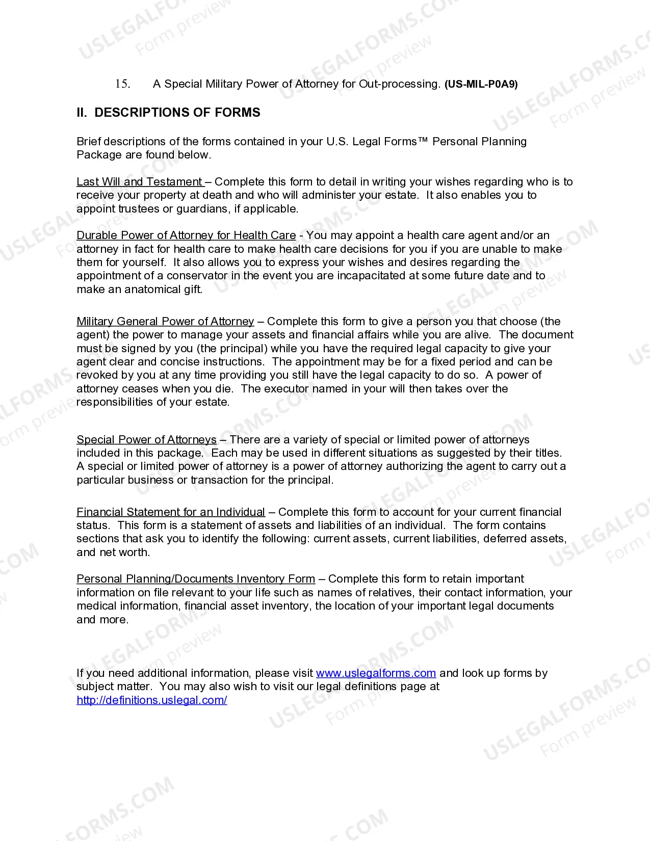 Preview District of Columbia Essential Legal Documents for Military Personnel