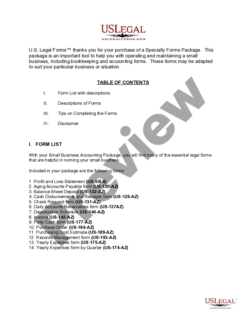 Preview District of Columbia Small Business Accounting Package