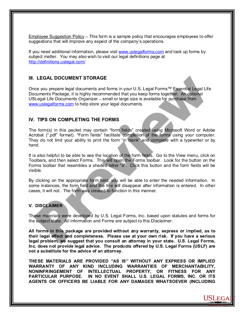 page 3 Company Employment Policies and Procedures Package preview