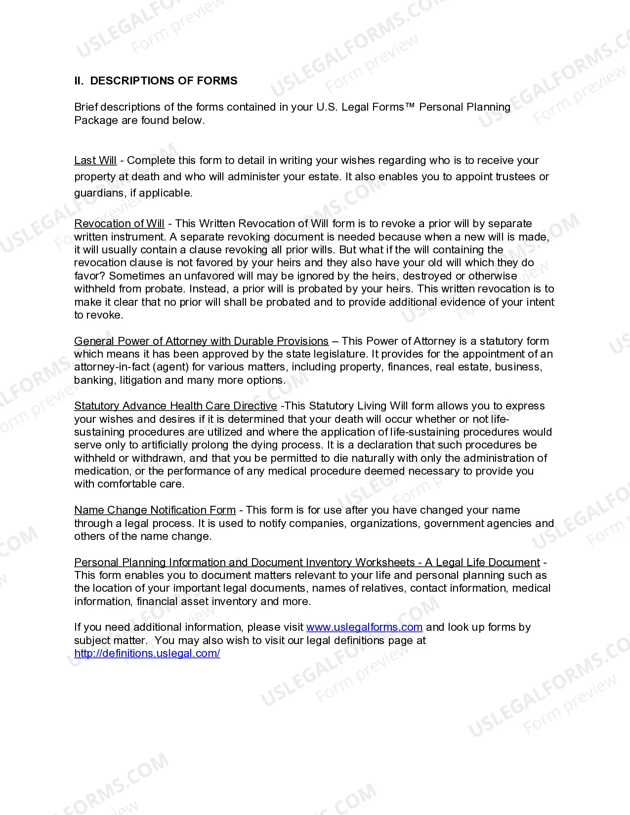 Preview District of Columbia Newly Divorced Individuals Package