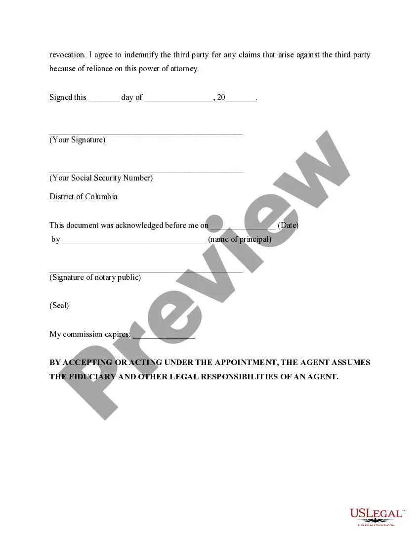 Preview Statutory General Power of Attorney - General, Durable, Limited