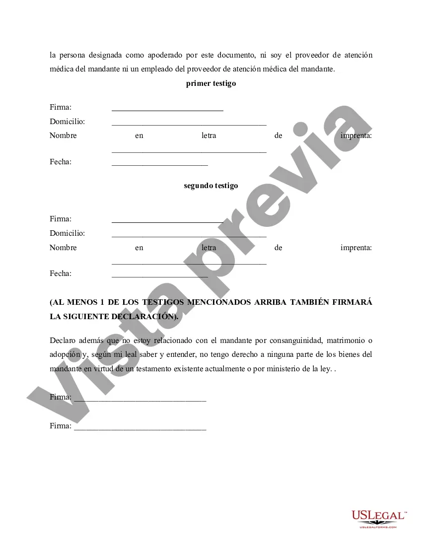 Preview Poder legal para el cuidado de la salud