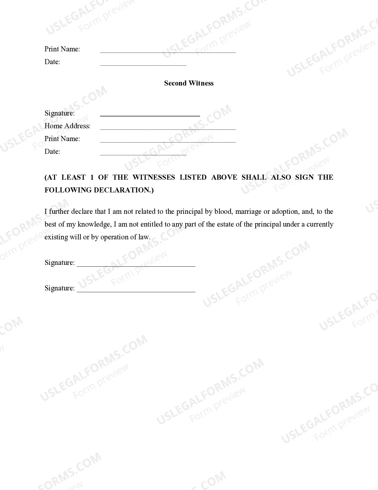 Preview Statutory Power of Attorney for Health Care