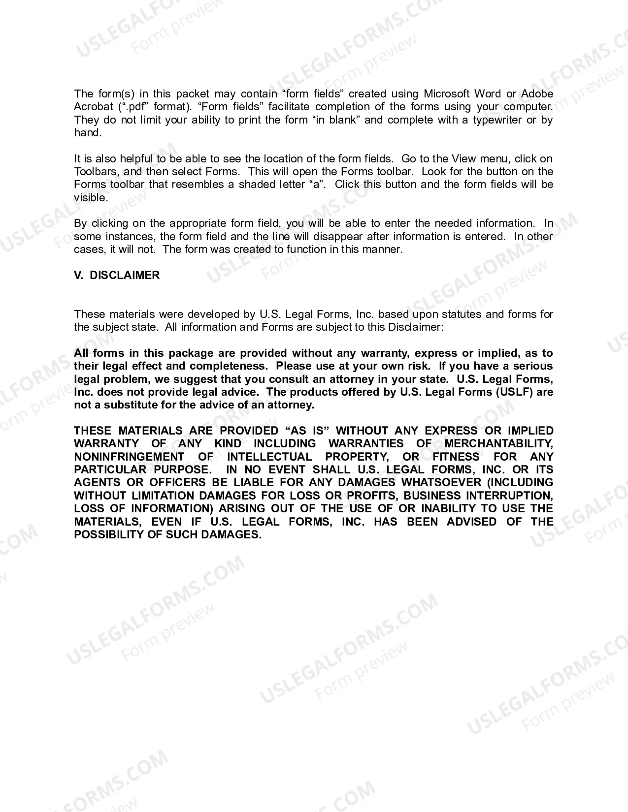 Preview District of Columbia General Partnership Package