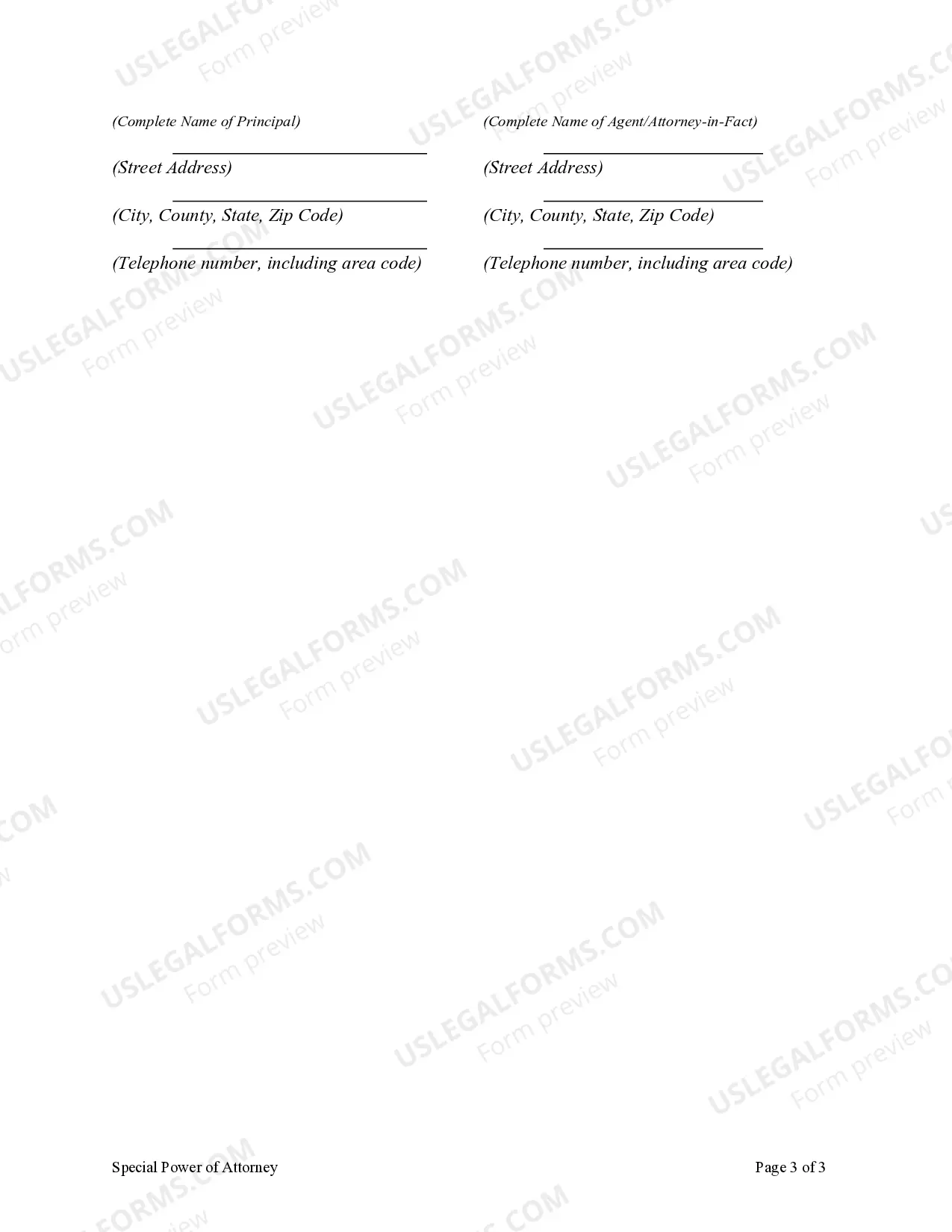 Preview Special or Limited Power of Attorney for Real Estate Purchase Transaction by Purchaser