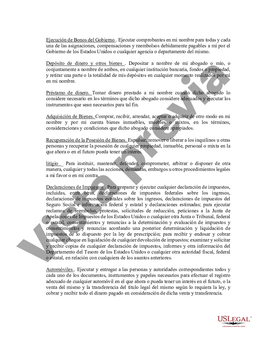 Preview Poder notarial limitado en el que se especifican poderes con ejemplos de poderes incluidos