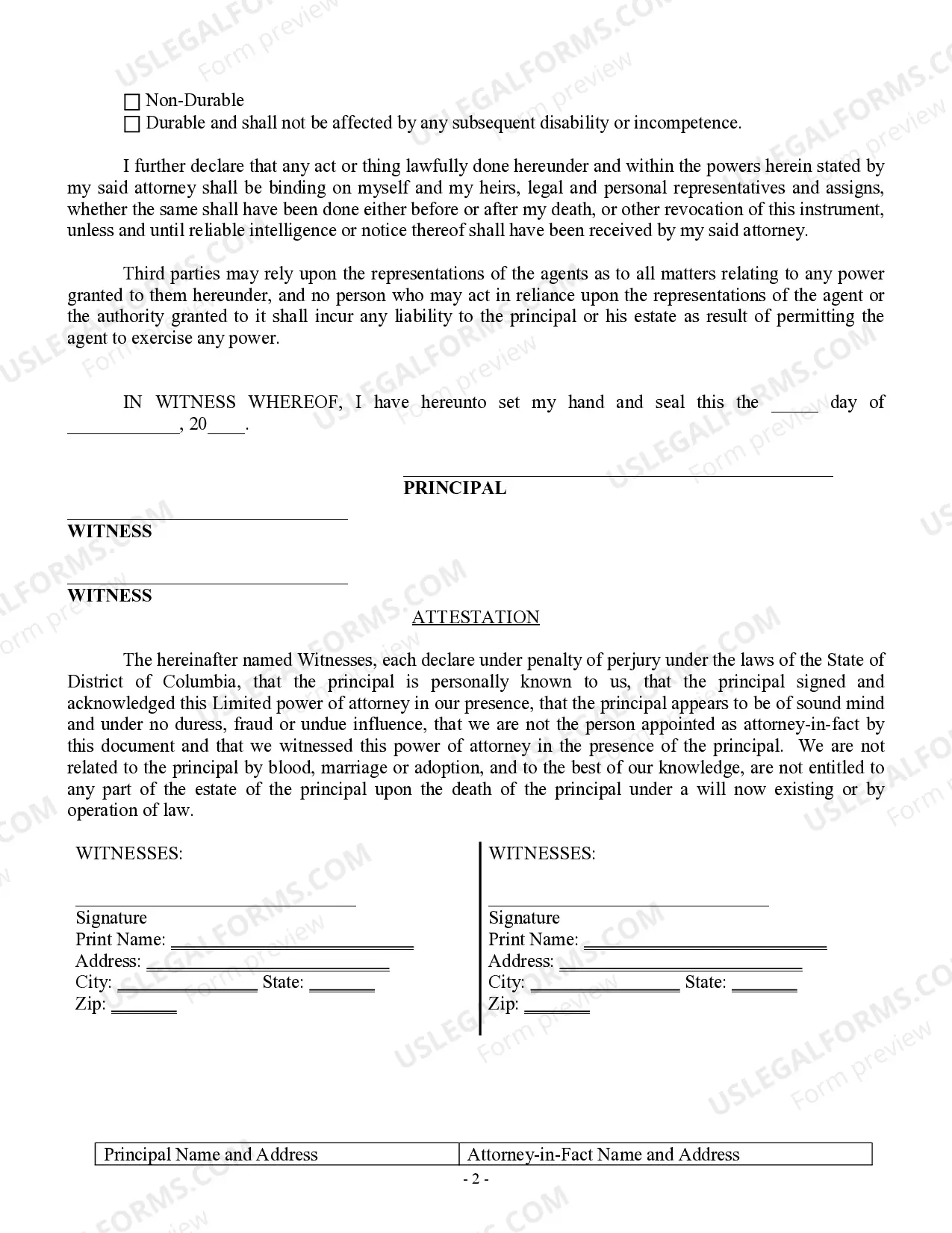 Preview Limited Power of Attorney for Stock Transactions and Corporate Powers