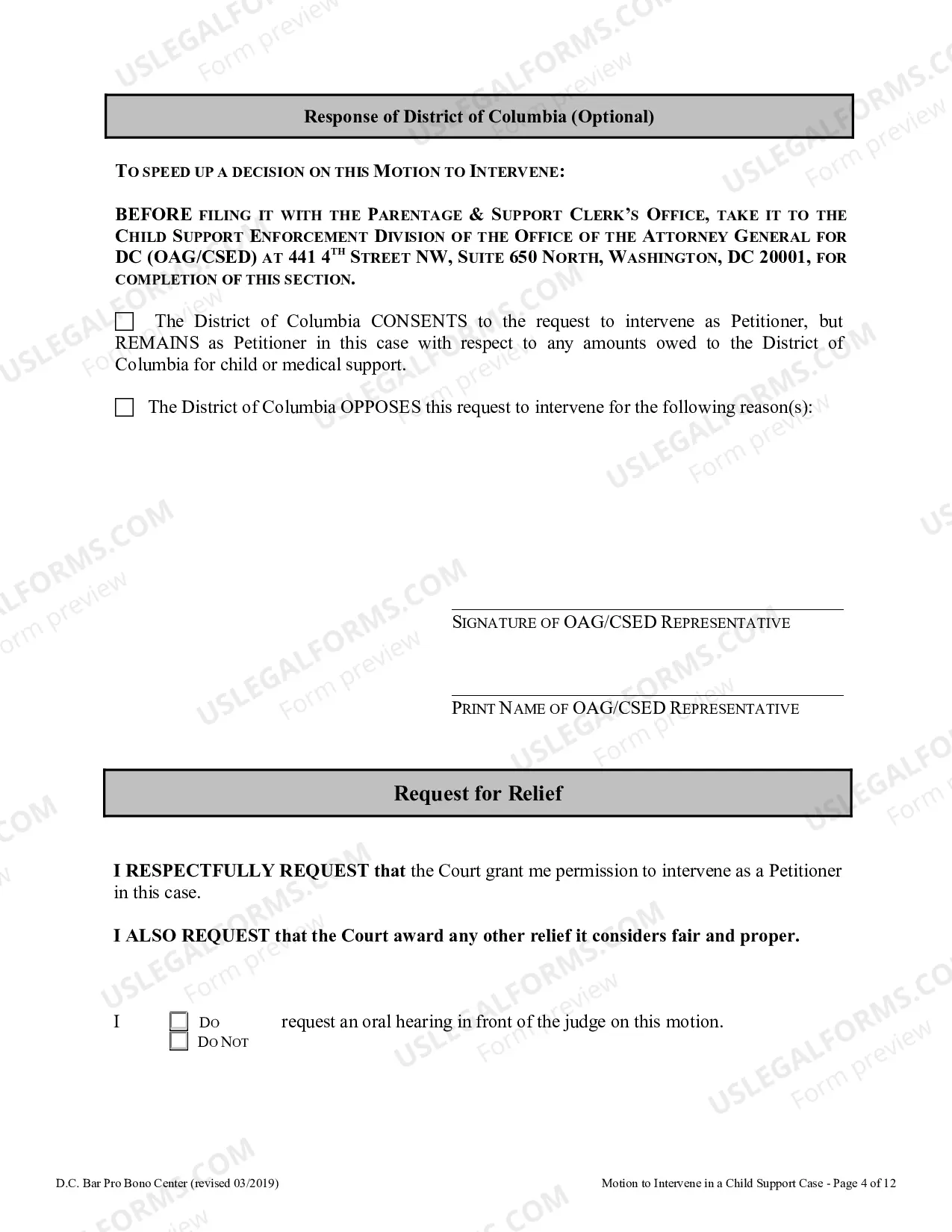 Preview Motion to Intervene in Child Support Case