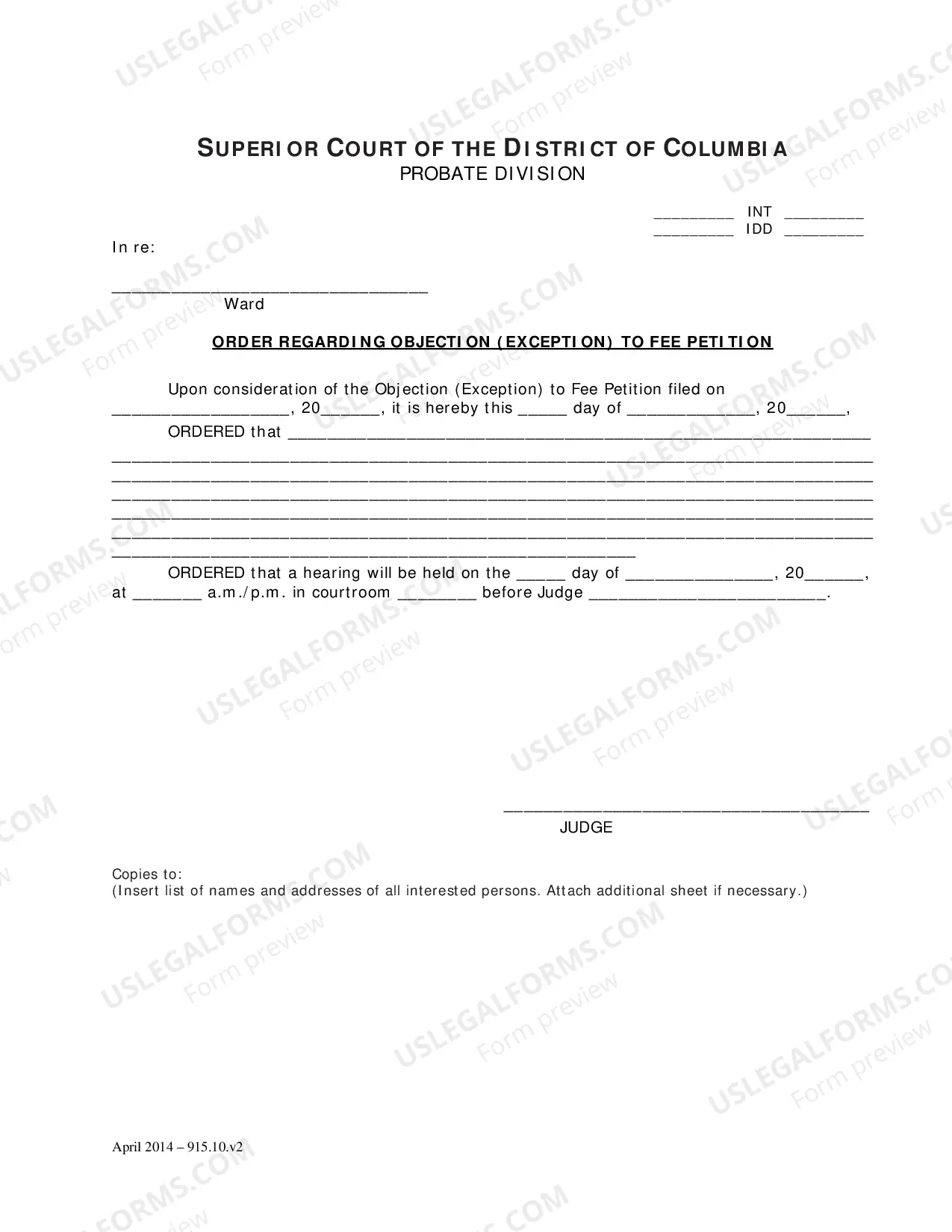 Preview Objection - Exception to Fee Petition and Order