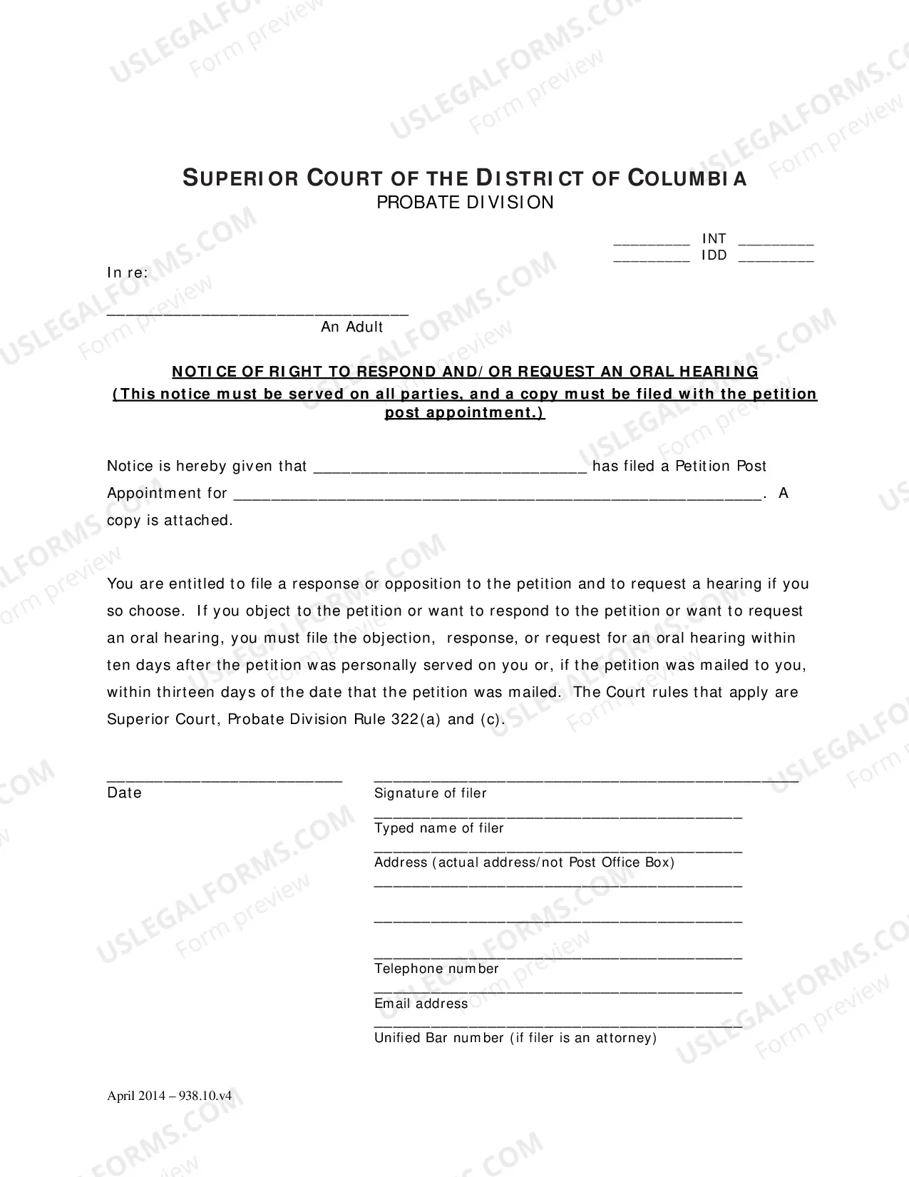Preview Petition Post Appointment to Terminate Conservatorship, Preliminary Order of Termination, Notice of Right to Respond and/or Request an Oral Hearing, Order Appointing Counsel and Notice of Hearing on Subsequent Petition