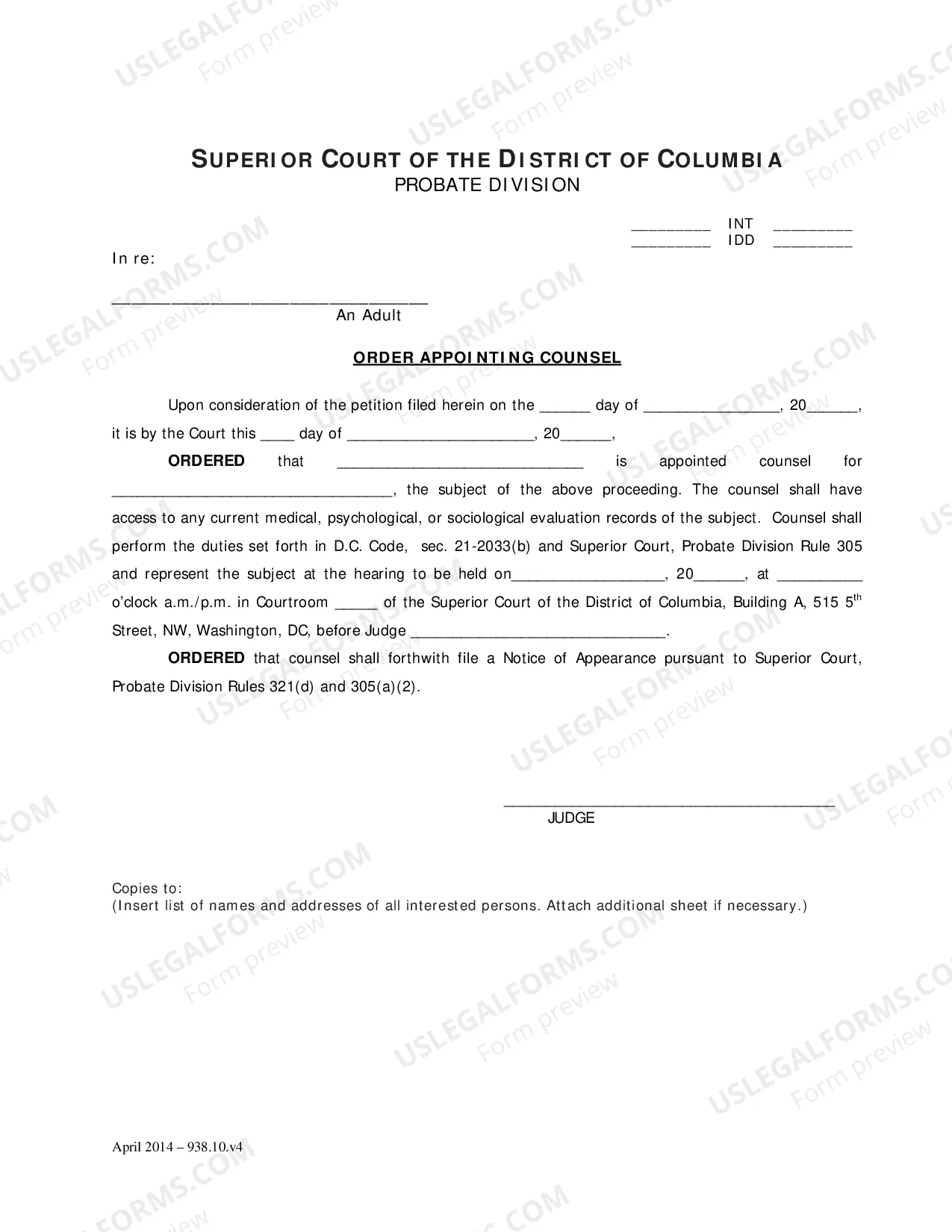 Preview Petition Post Appointment to Terminate Conservatorship, Preliminary Order of Termination, Notice of Right to Respond and/or Request an Oral Hearing, Order Appointing Counsel and Notice of Hearing on Subsequent Petition