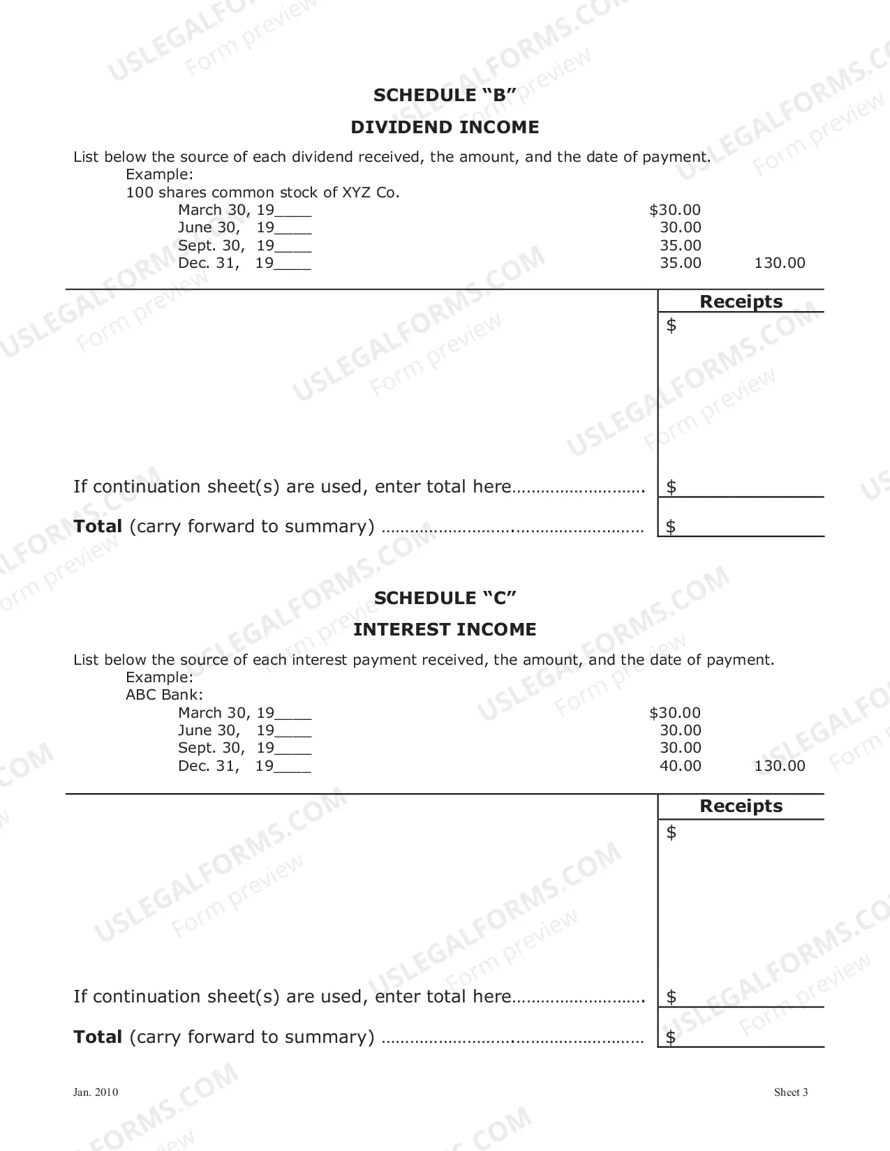 Preview Statement of Account and Order