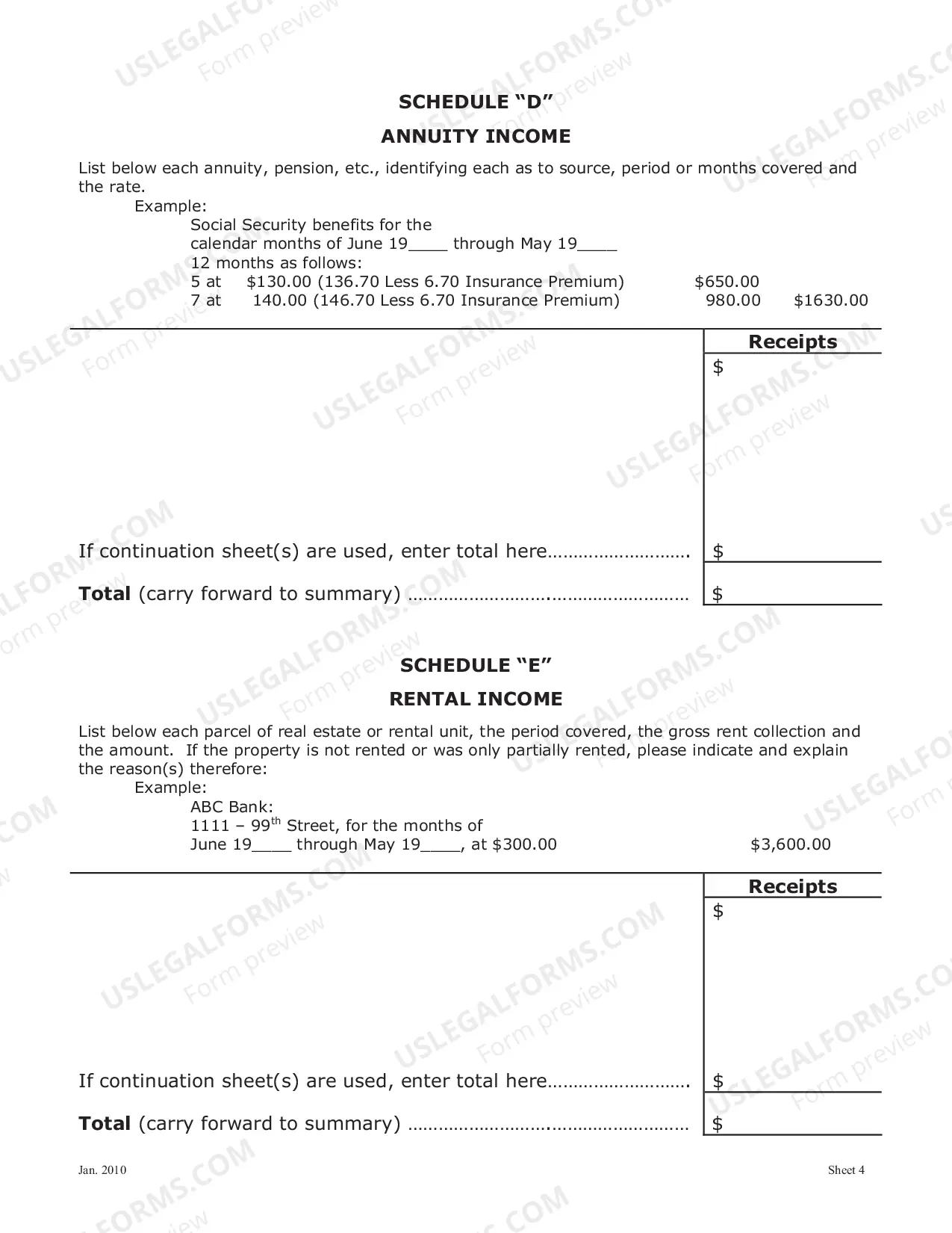 Preview Statement of Account and Order