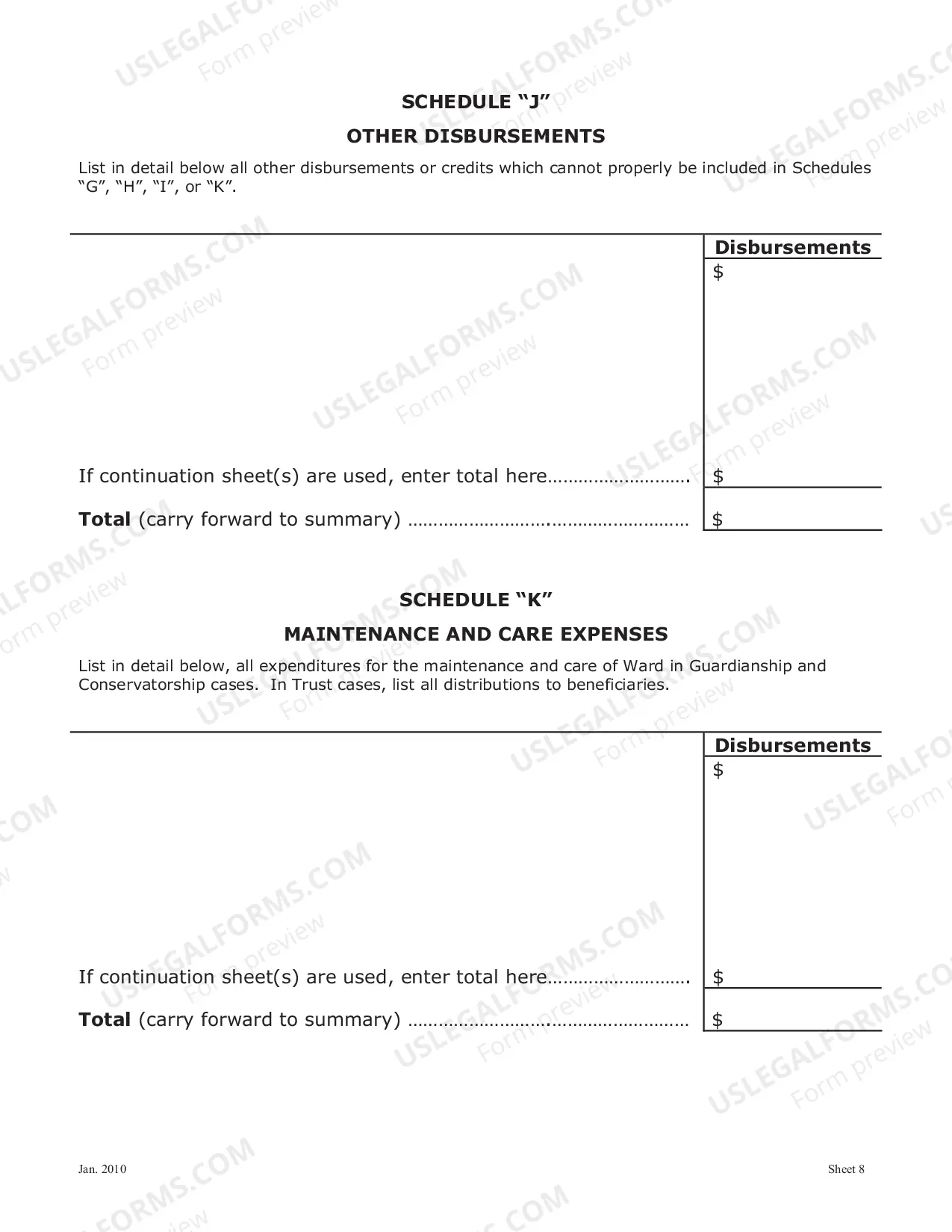 Preview Statement of Account and Order