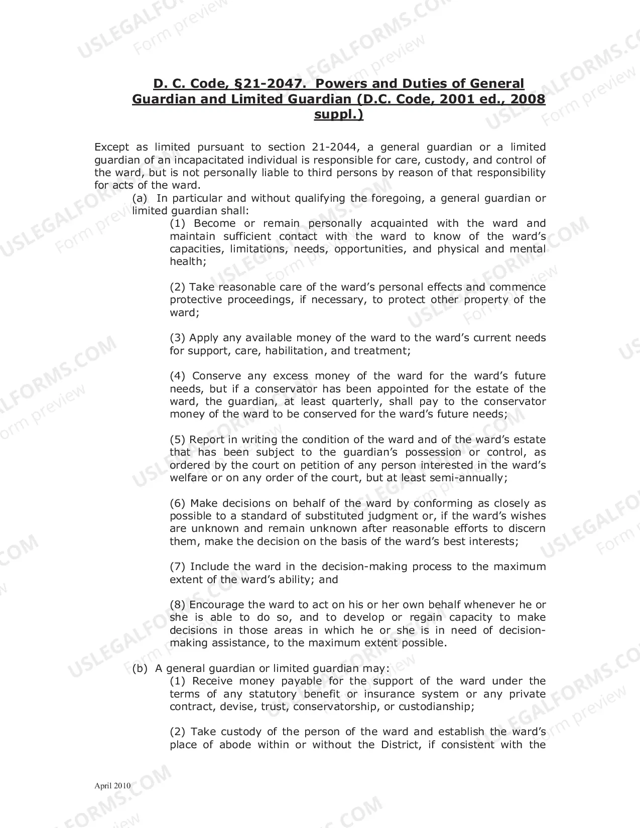 Preview Guardianship Information Sheet