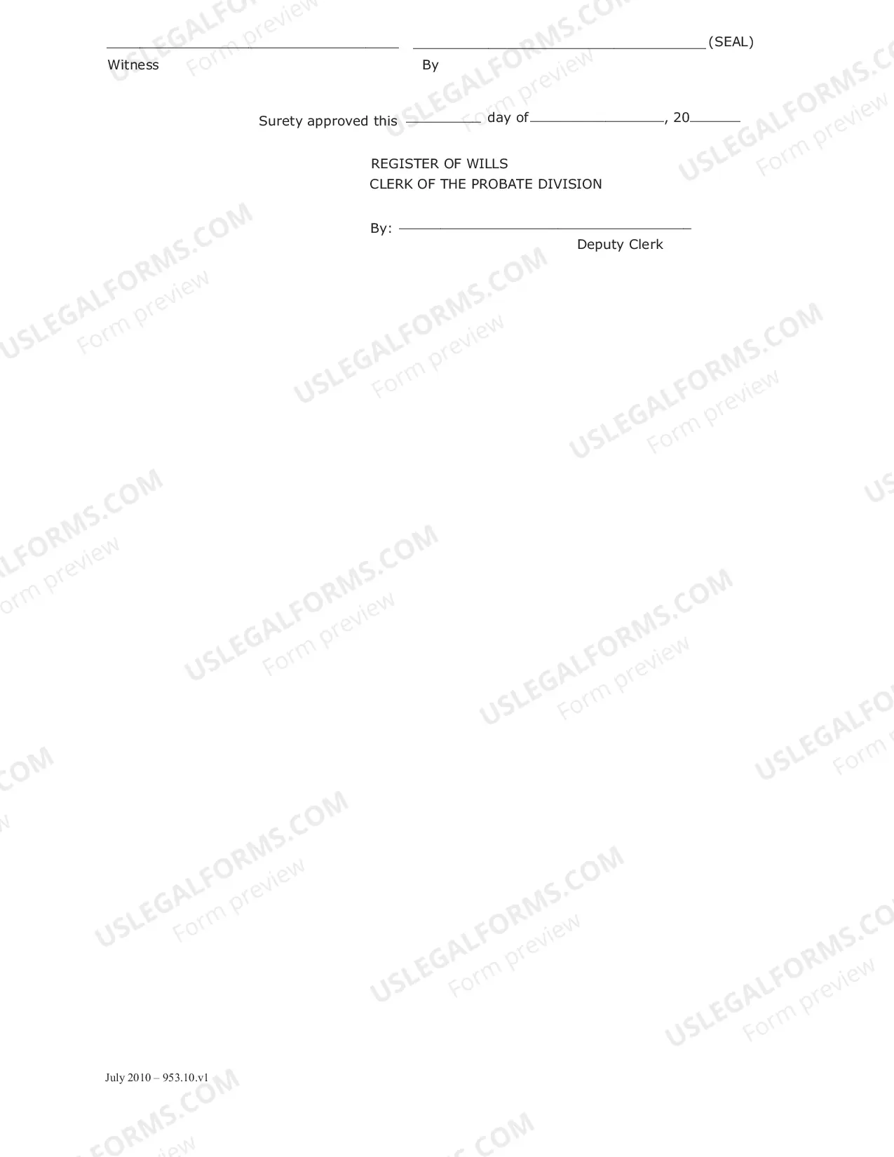 Preview Bond of Conservator