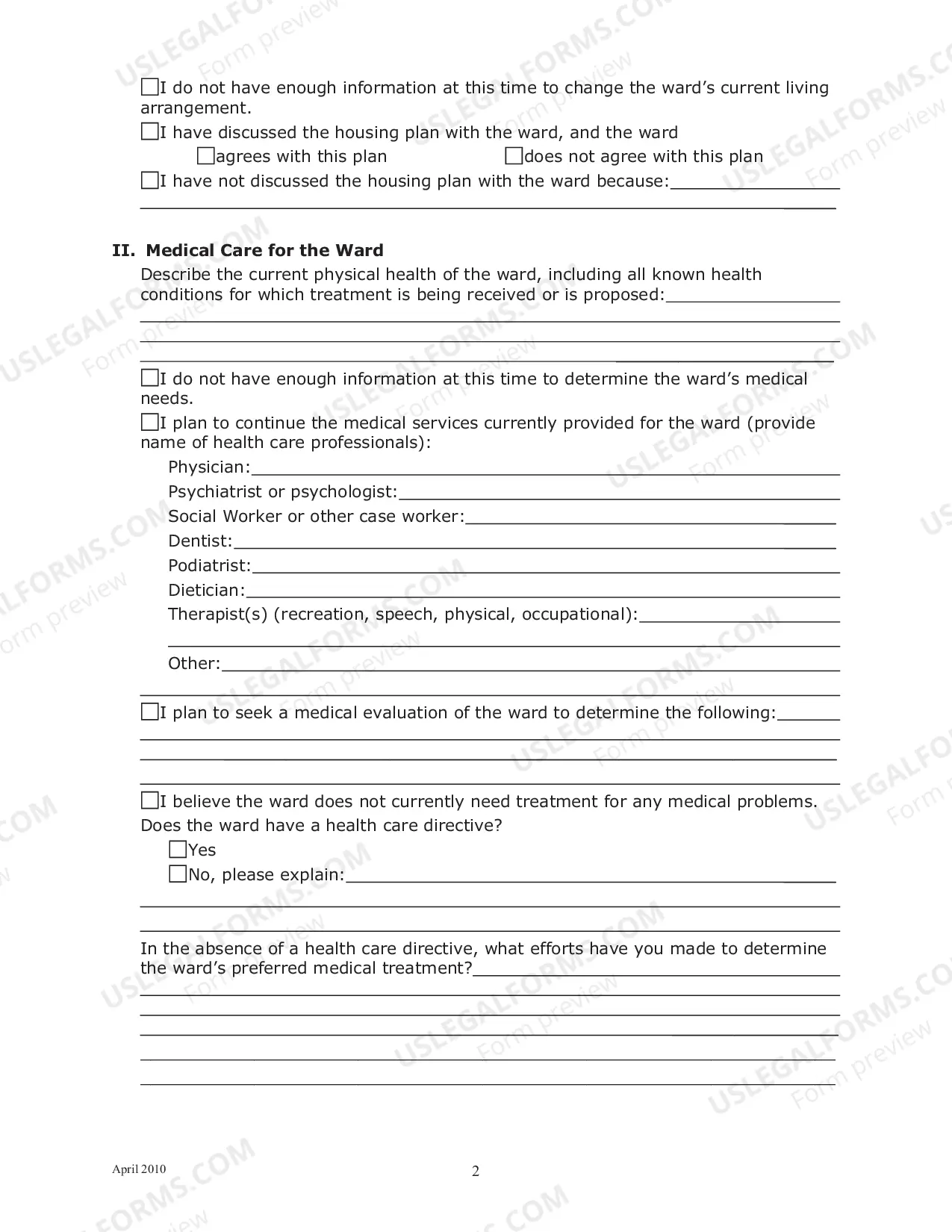 Preview Guardianship Plan