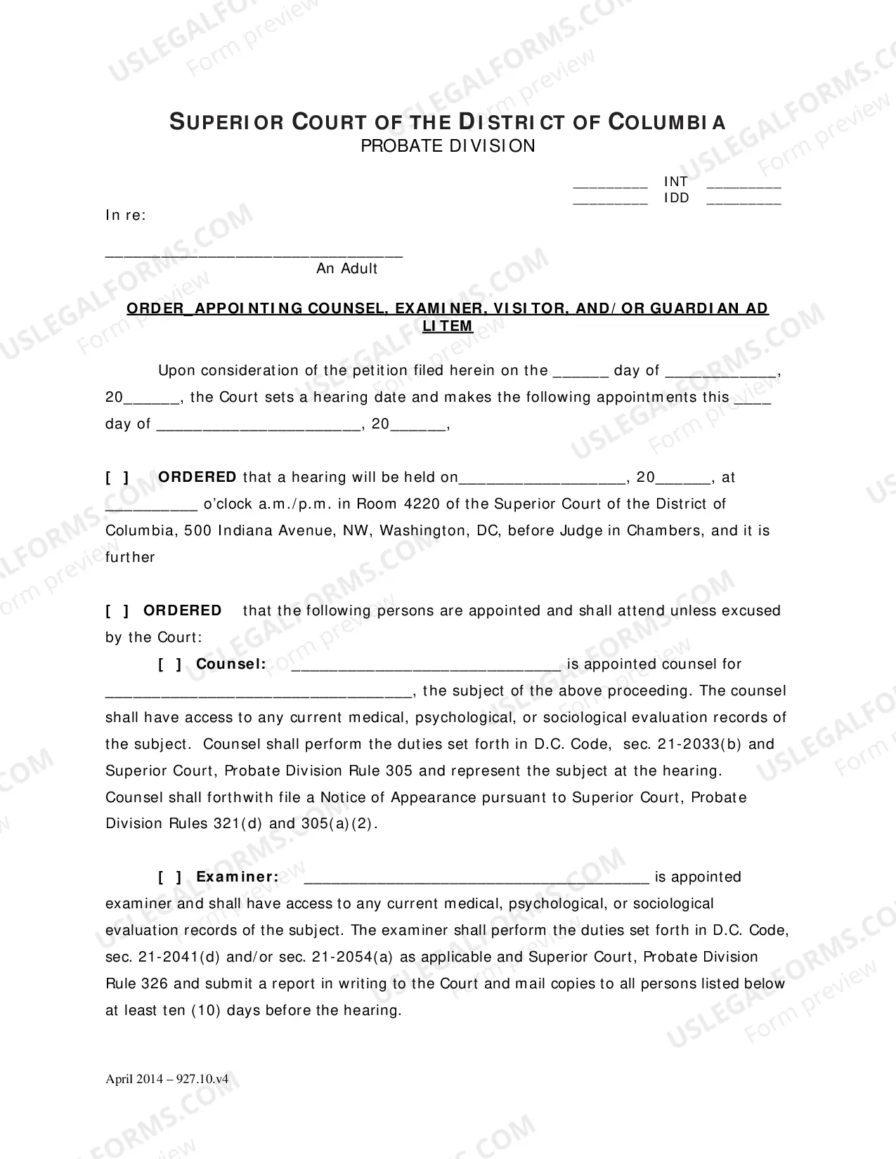 Preview Petition for Appointment of Temporary Guardian and Order