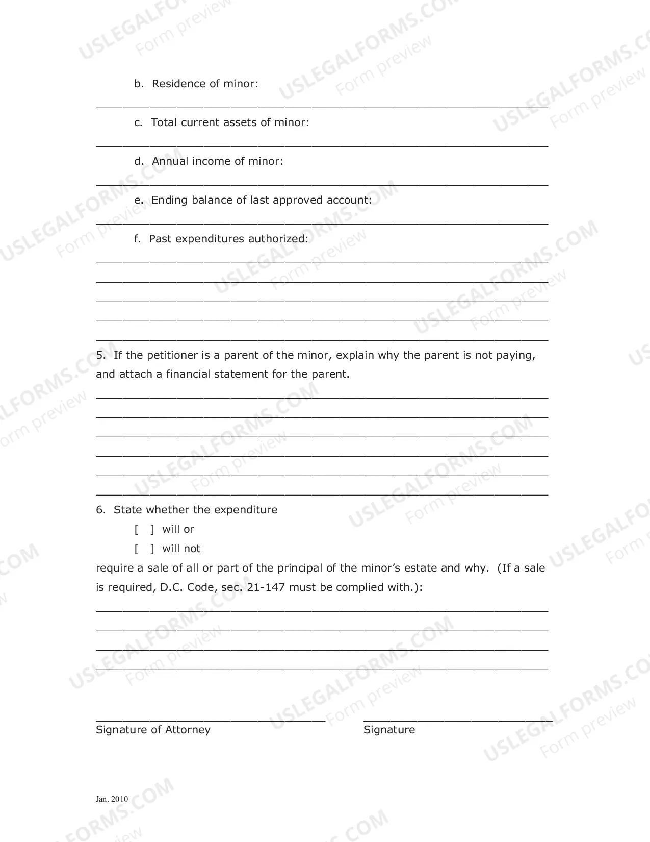 Preview Petition for Authority to Expend Funds and Order