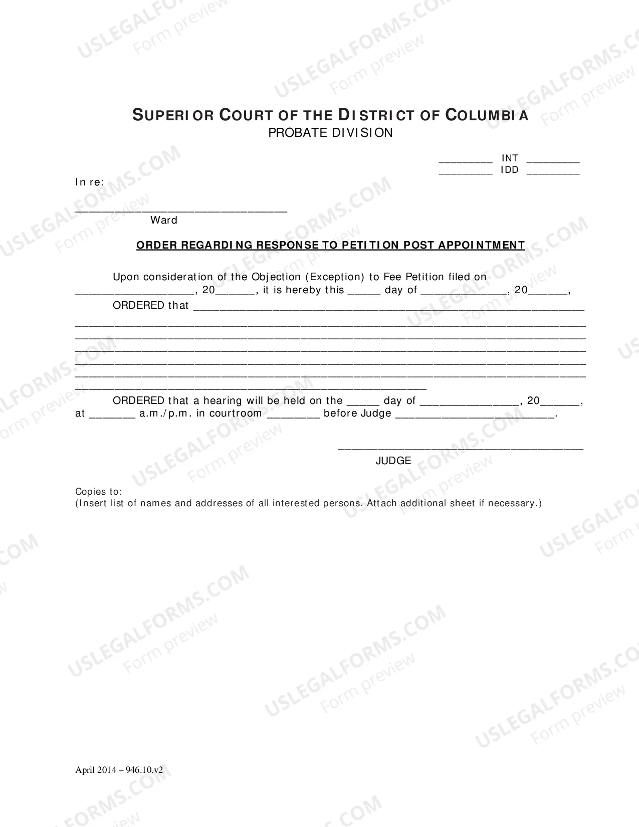 Preview Response to Petition Post Appointment