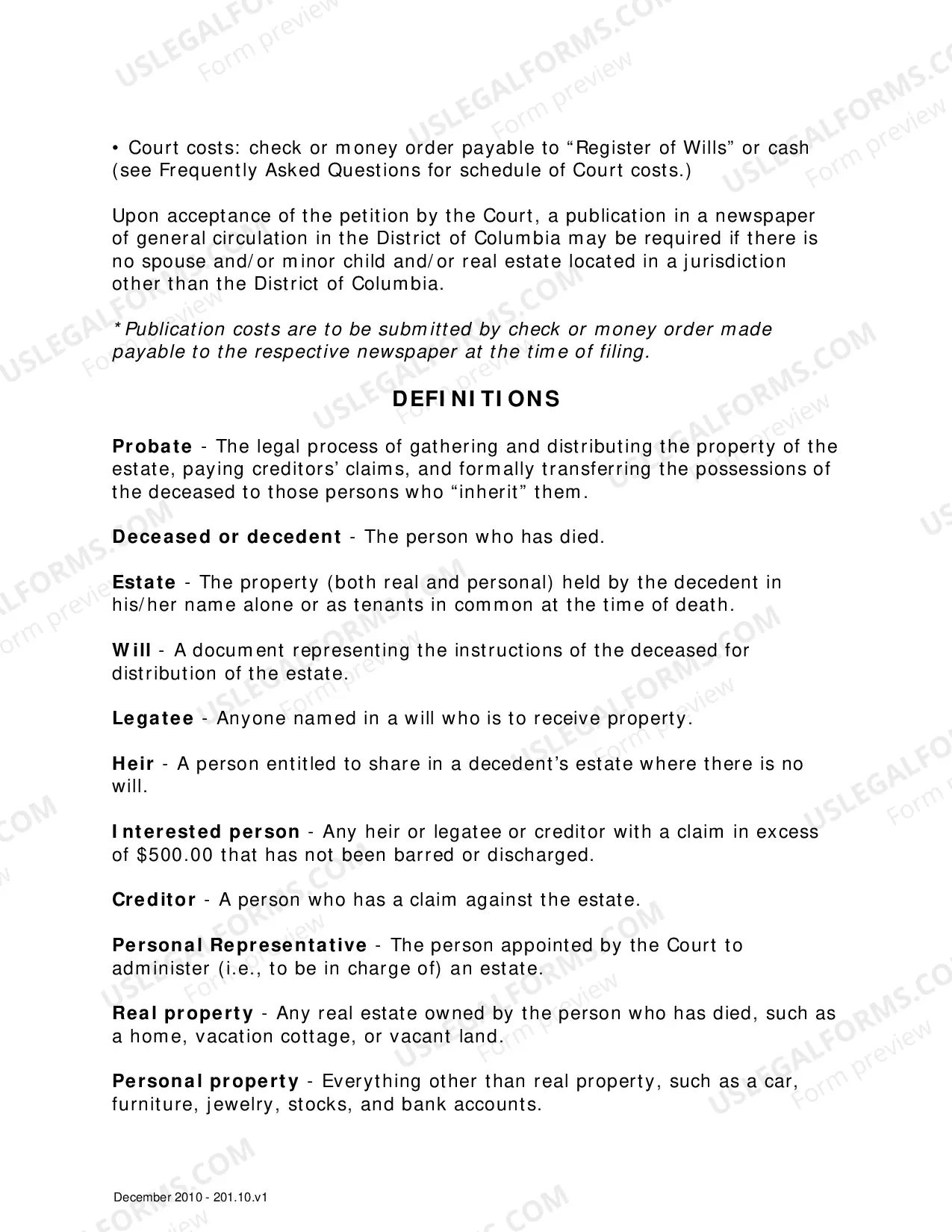 Preview Instructions for Completing Petition for Small Estate Affidavit
