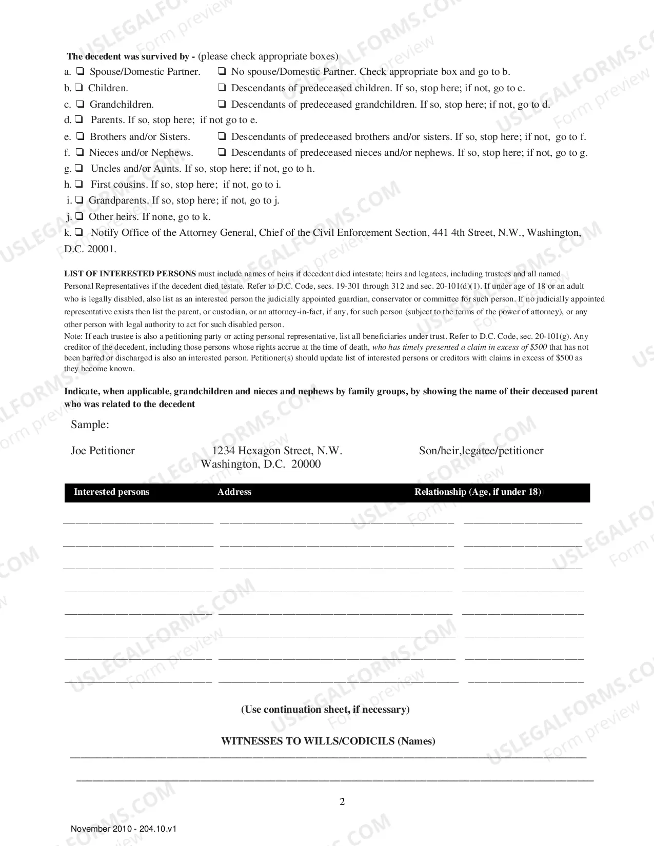 Preview Petition for Administration of Small Estates