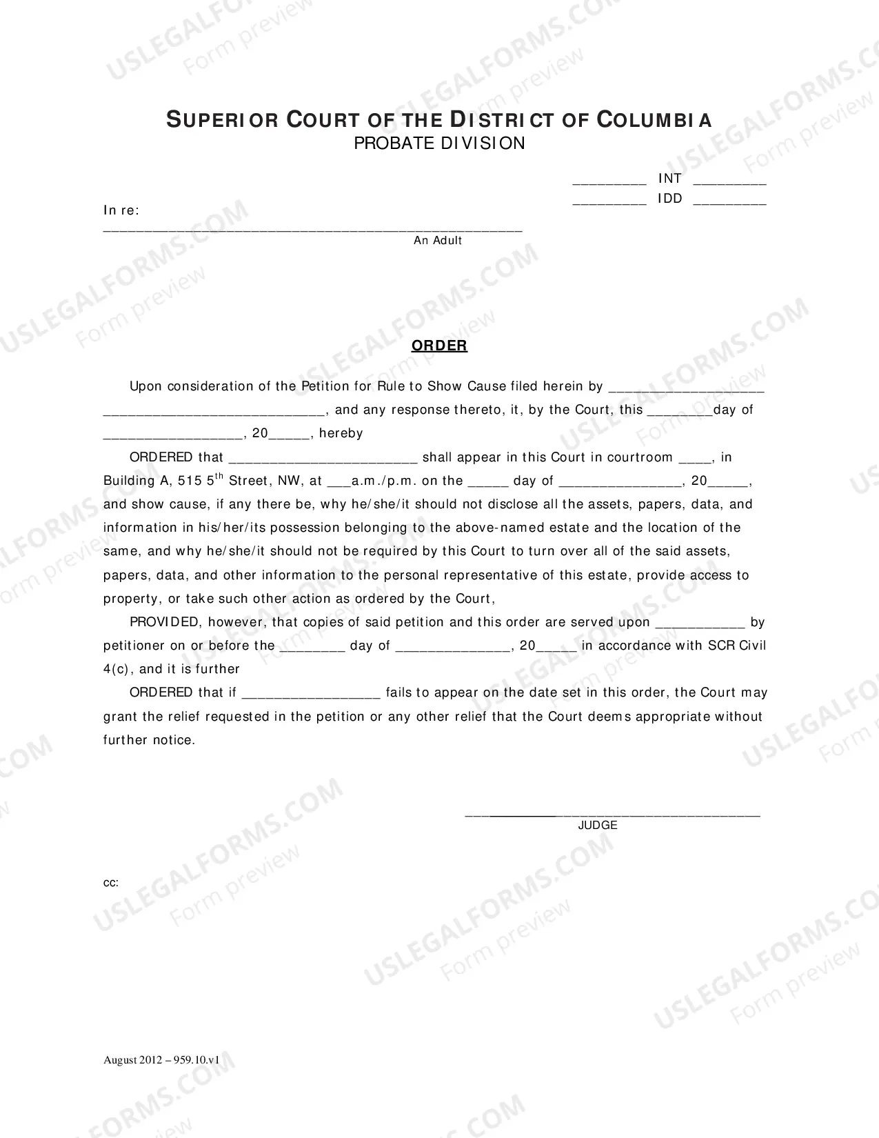 Preview Petition for Rule to Show Cause