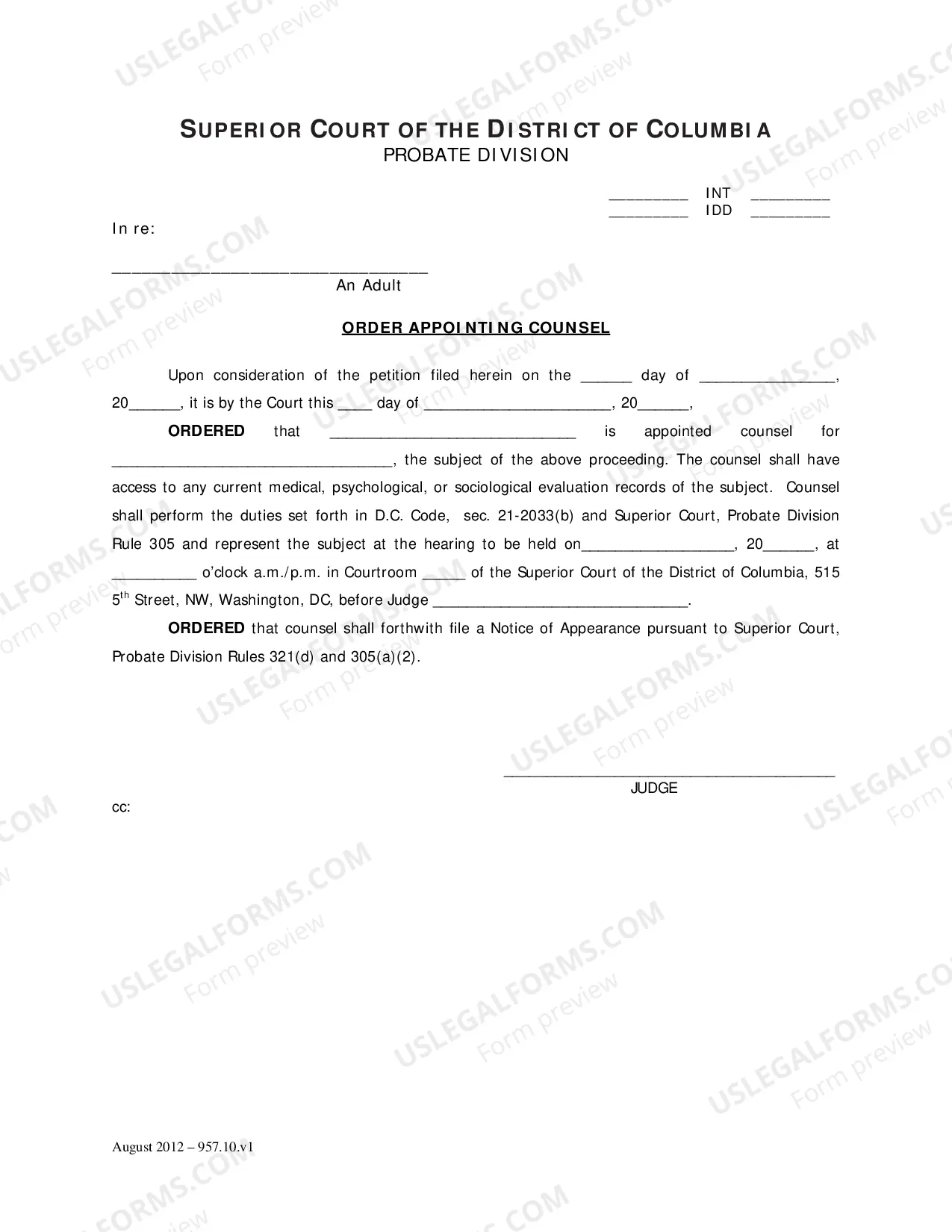 Preview Petition Post Appointment to Transfer Guardianship and/or Conservatorship to Another Jurisdiction,Notice of Right to Respond and/or Request an Oral Hearing, Order Appointing Counsel