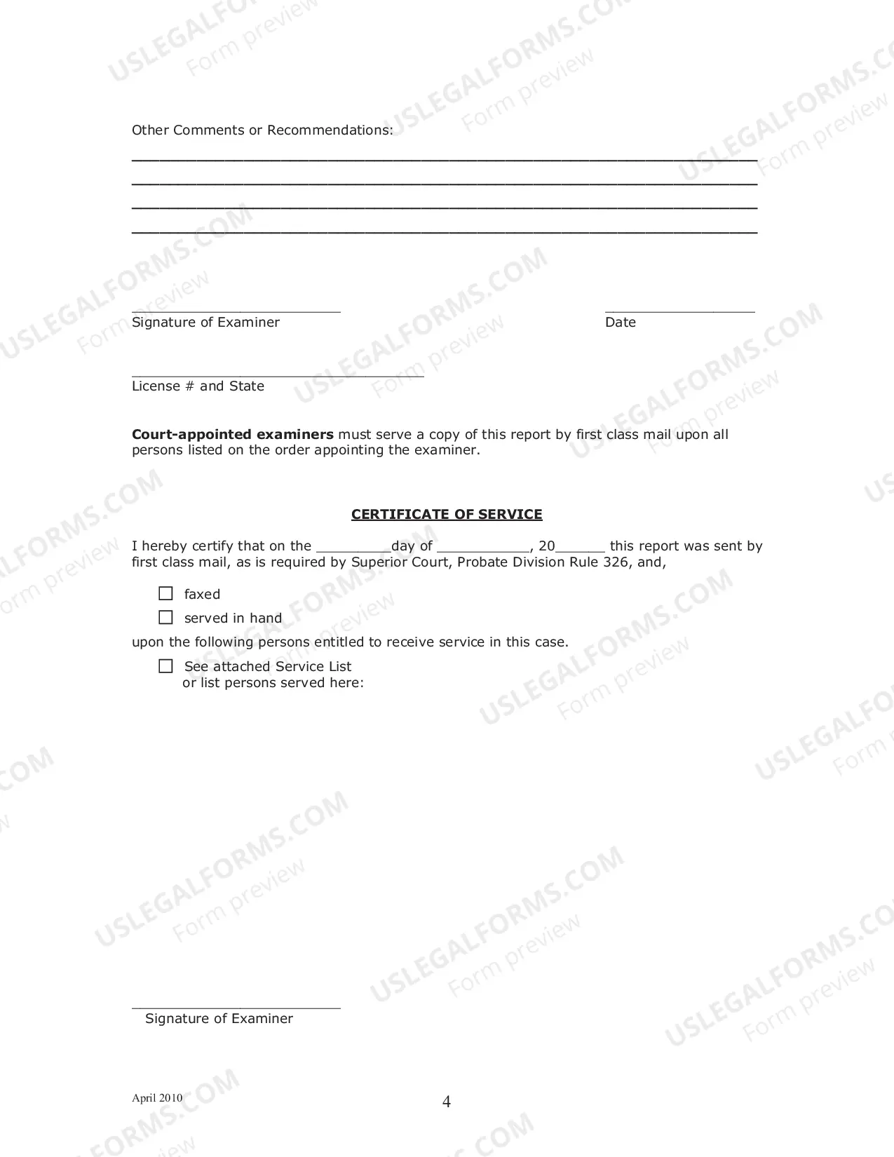 Preview Report of Examiner