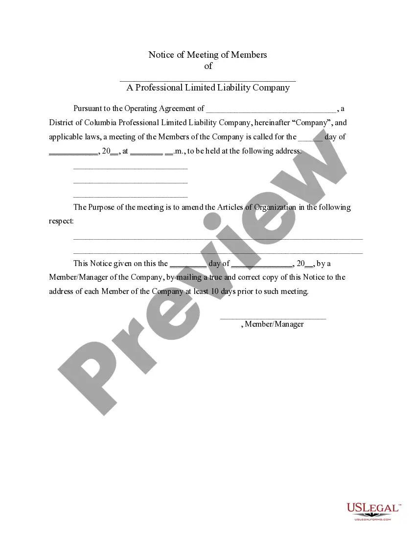 Preview PLLC Notices and Resolutions