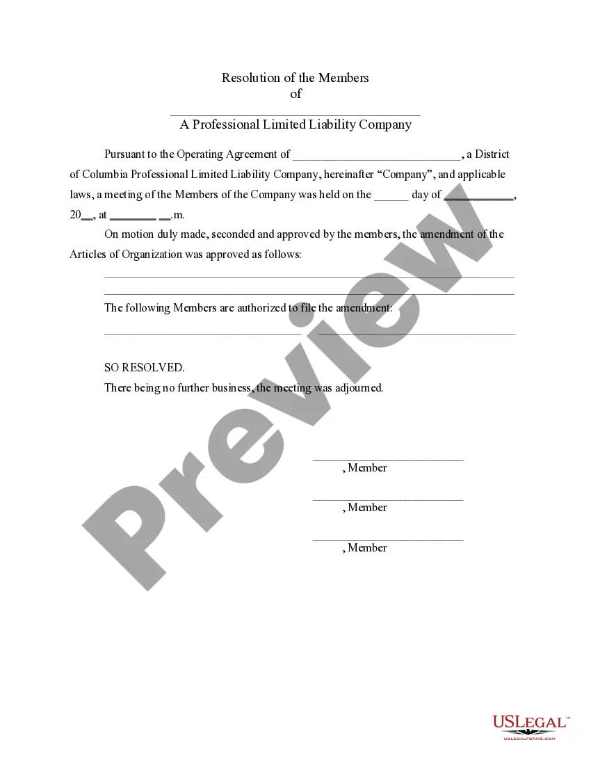 Preview PLLC Notices and Resolutions
