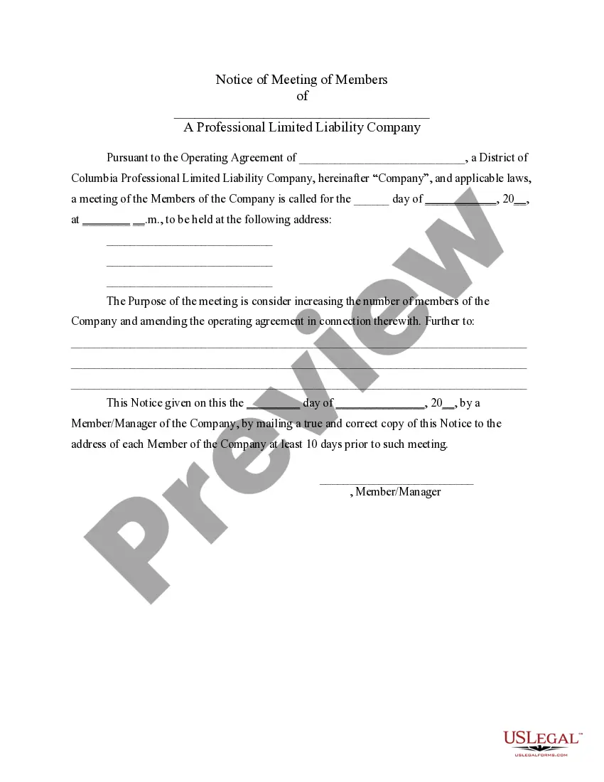 Preview PLLC Notices and Resolutions