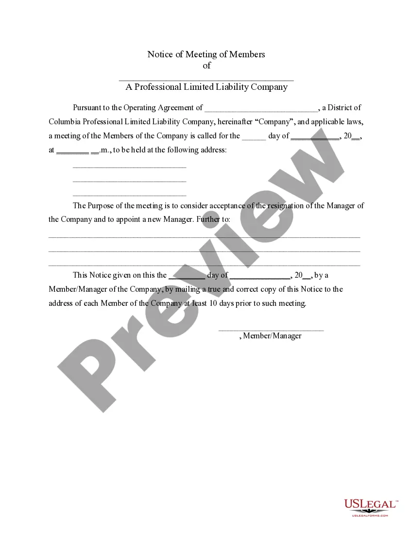 Preview PLLC Notices and Resolutions