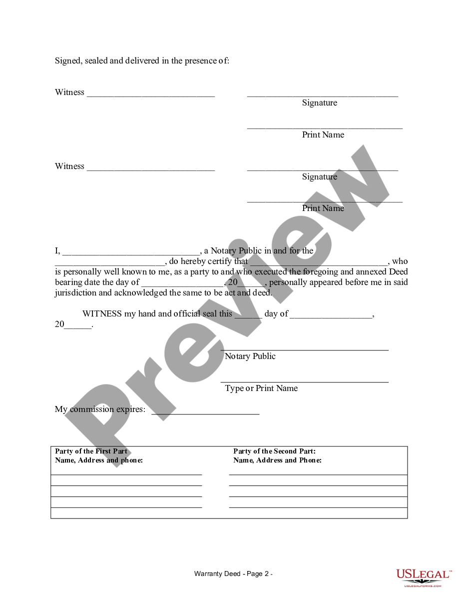 page 4 Warranty Deed from Parents to Child with Life Estate Reserved by Parents preview